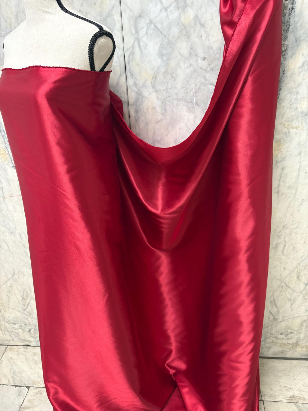Bridal Satin fabric - Ruby Red - 58" Width
