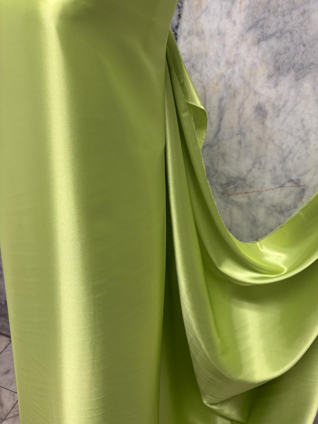 Soft Satin Charmeuse Fabric - Lime - 59" Width