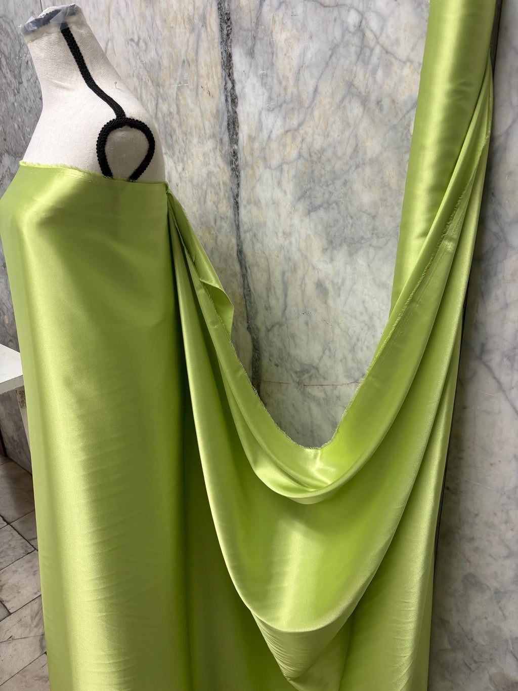 Soft Satin Charmeuse Fabric - Lime - 59" Width