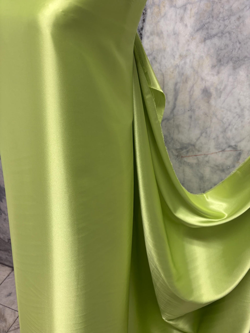 Soft Satin Charmeuse Fabric - Lime - 59" Width