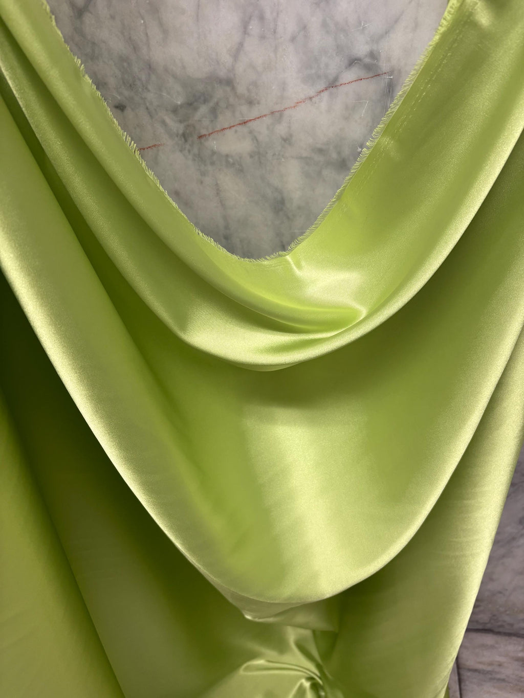 Soft Satin Charmeuse Fabric - Lime - 59" Width