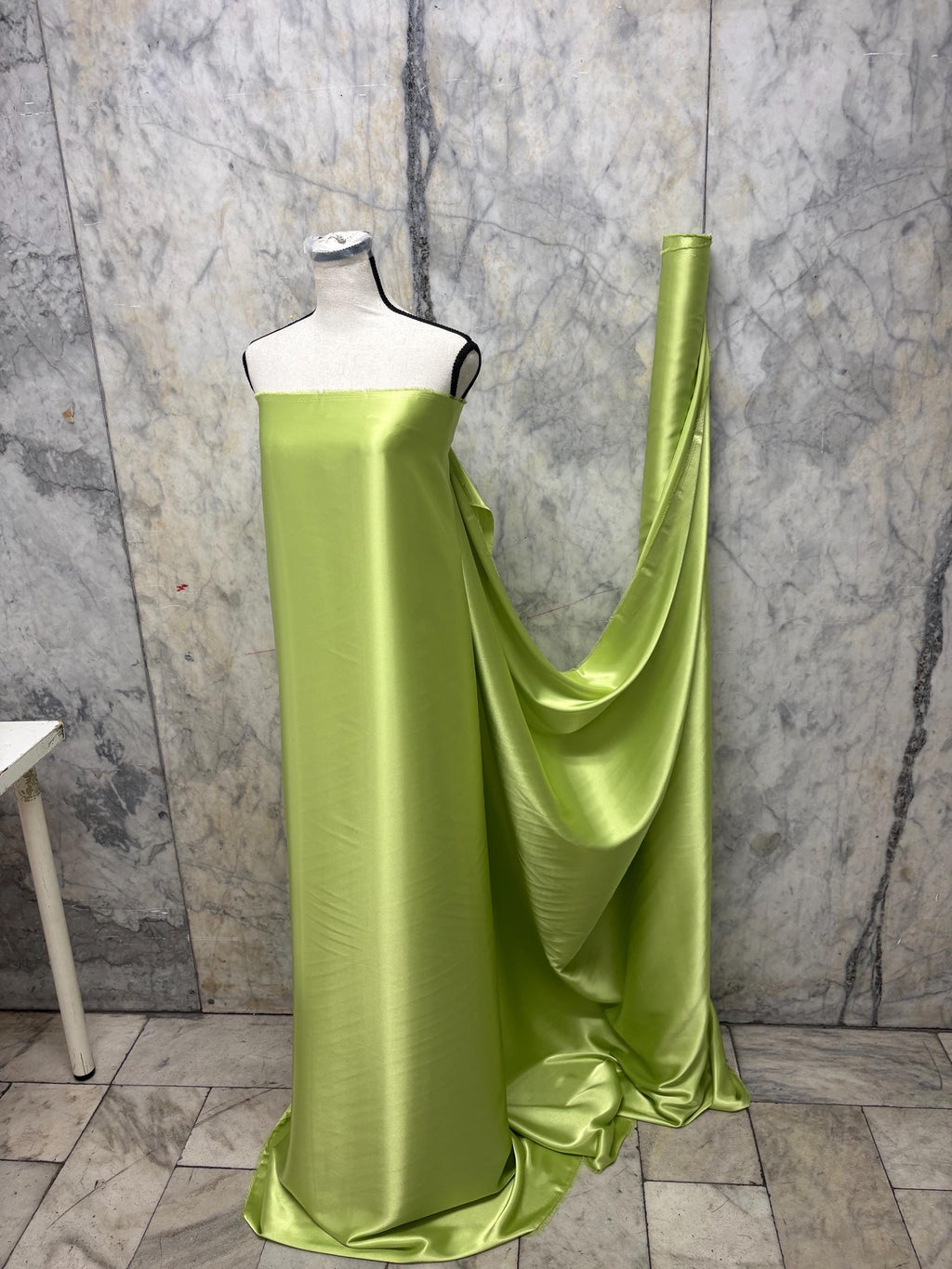 Soft Satin Charmeuse Fabric - Lime - 59" Width