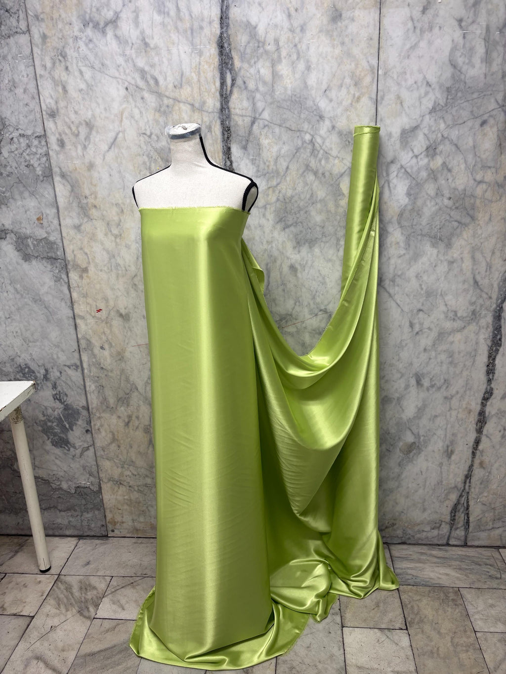 Soft Satin Charmeuse Fabric - Lime - 59" Width