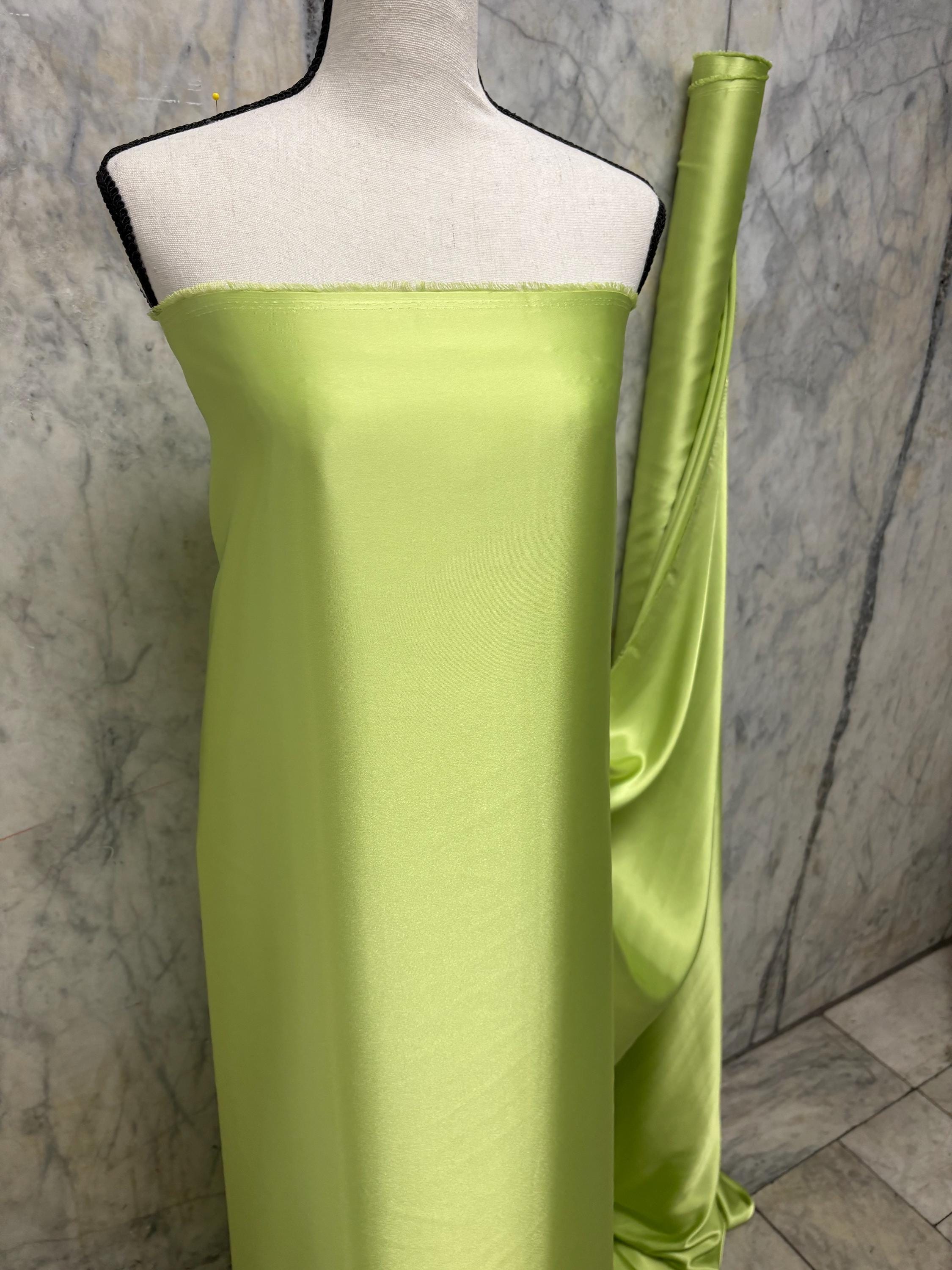 Soft Satin Charmeuse Fabric - Lime - 59" Width