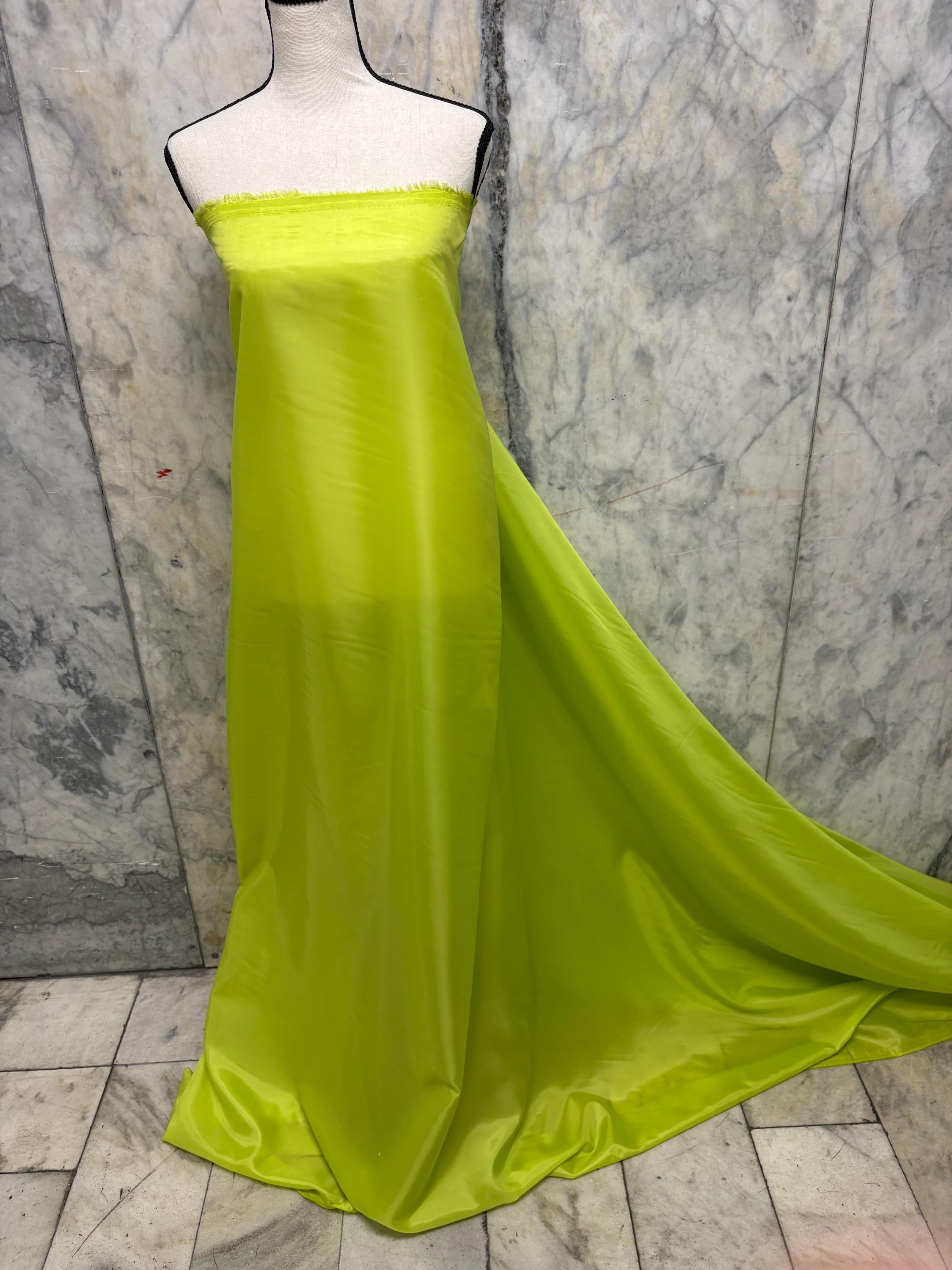 Poly Lining Fabrics - Lime yellow - 60" Width