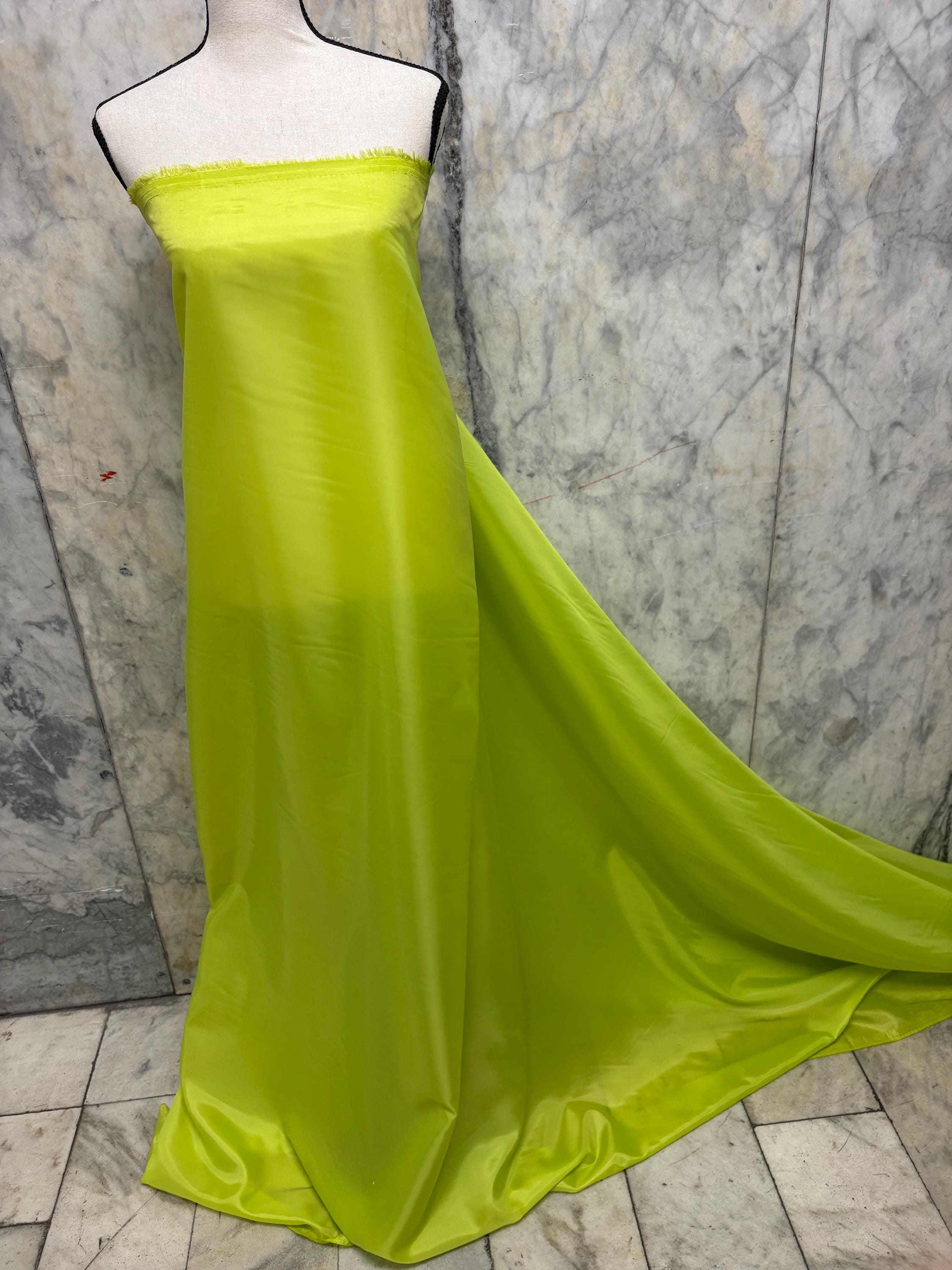 Poly Lining Fabrics - Lime yellow - 60" Width