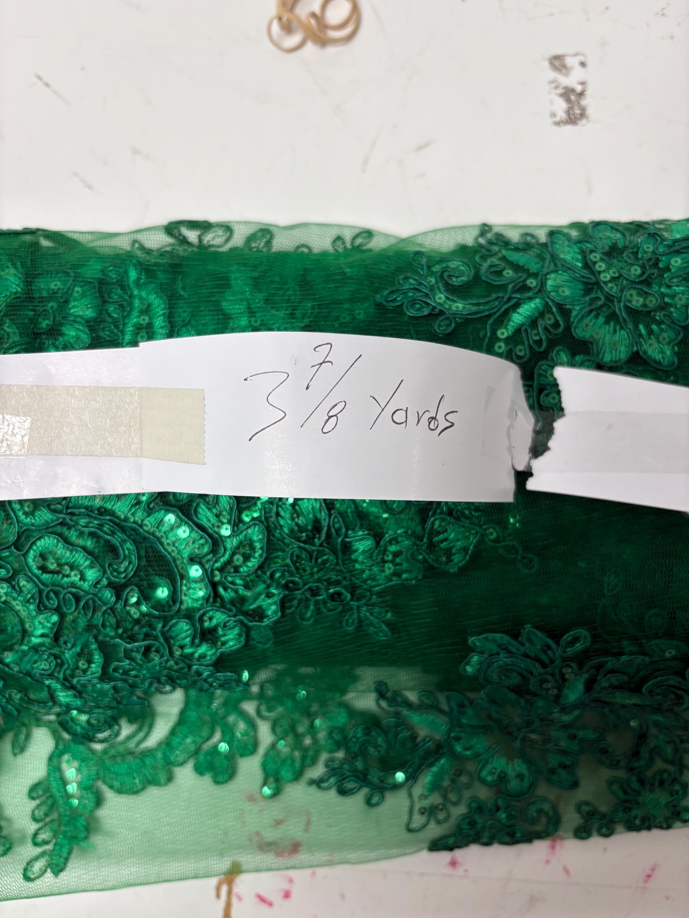 Lace fabric - Kelly Green- 49/50" Width - Design US50