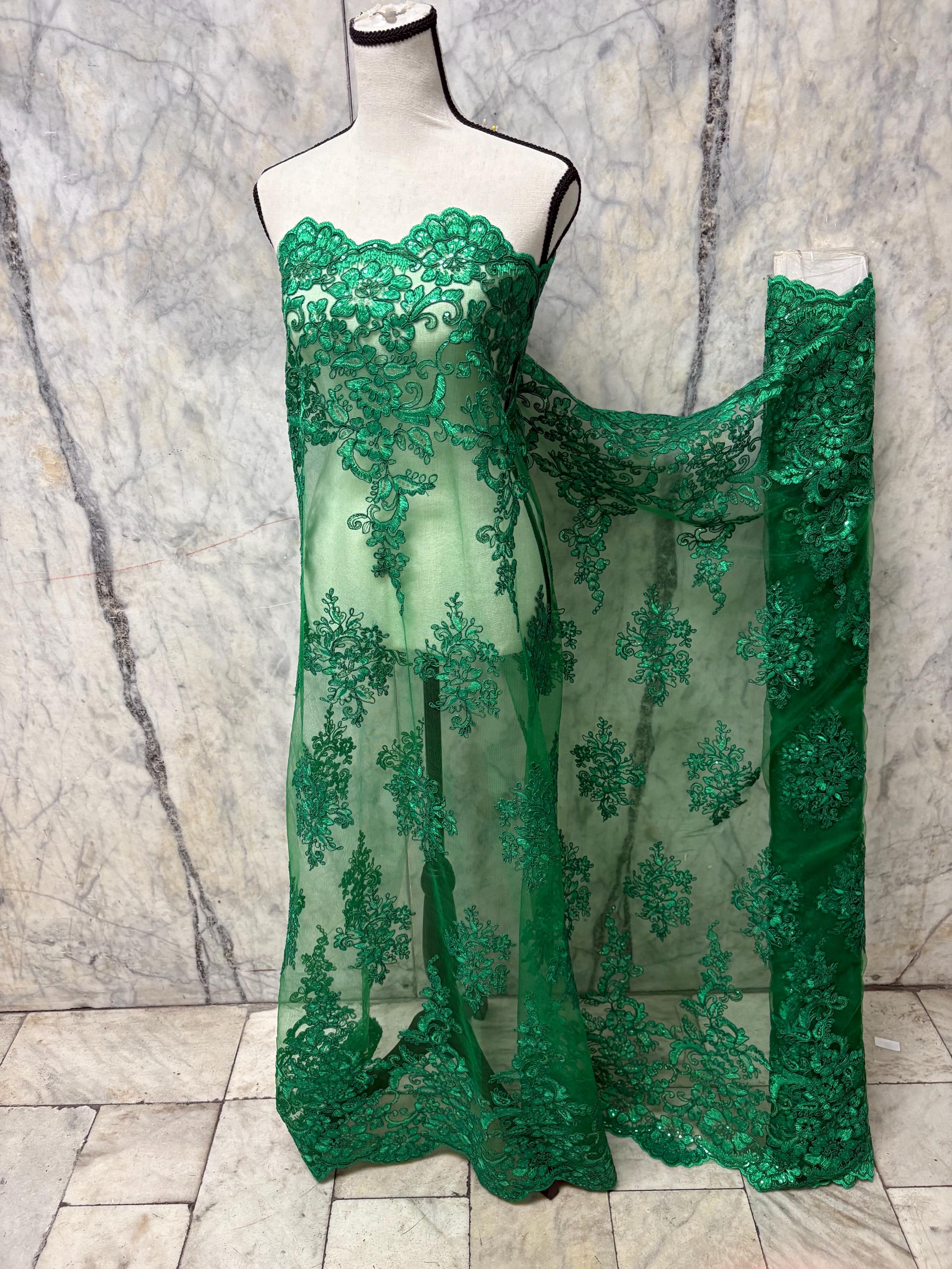 Lace fabric - Kelly Green- 49/50" Width - Design US50