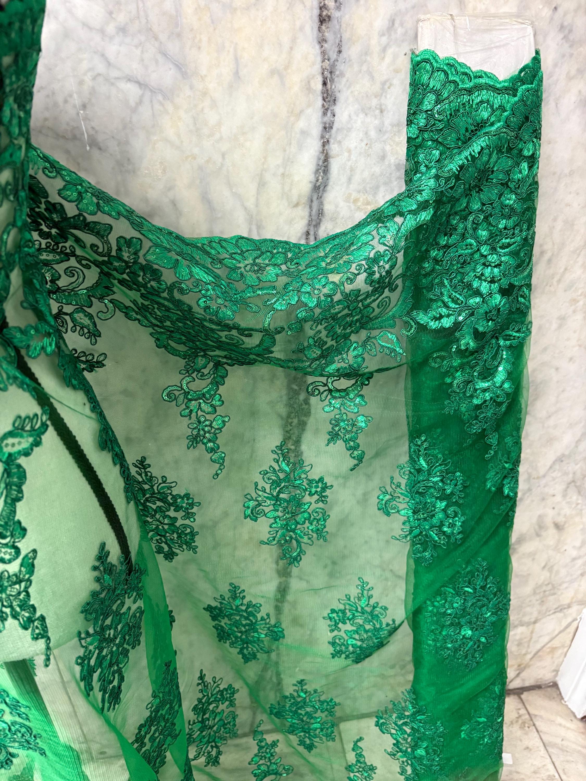 Lace fabric - Kelly Green- 49/50" Width - Design US50