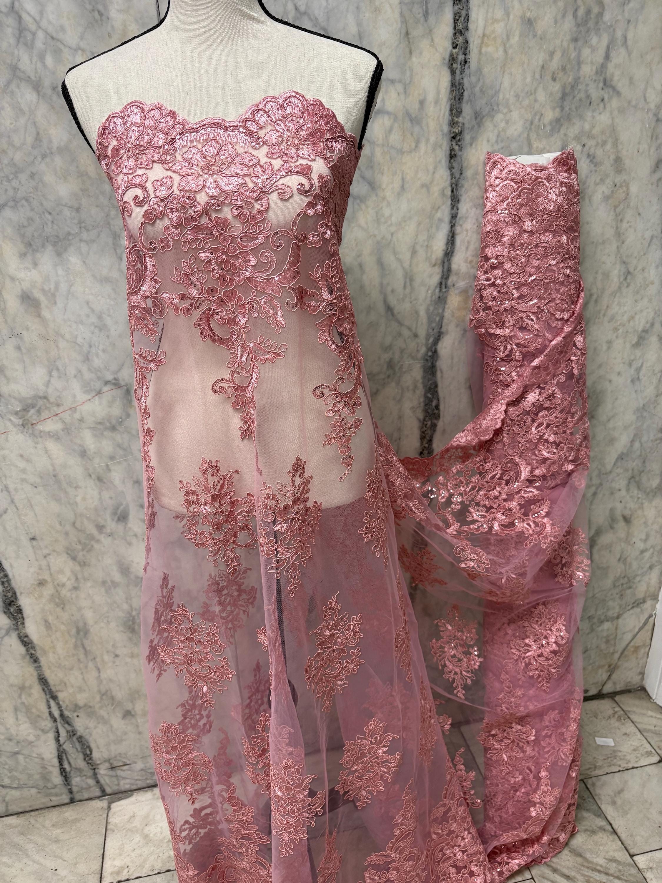 Lace fabric - Dusty Rose - 49/50" Width - Design US50