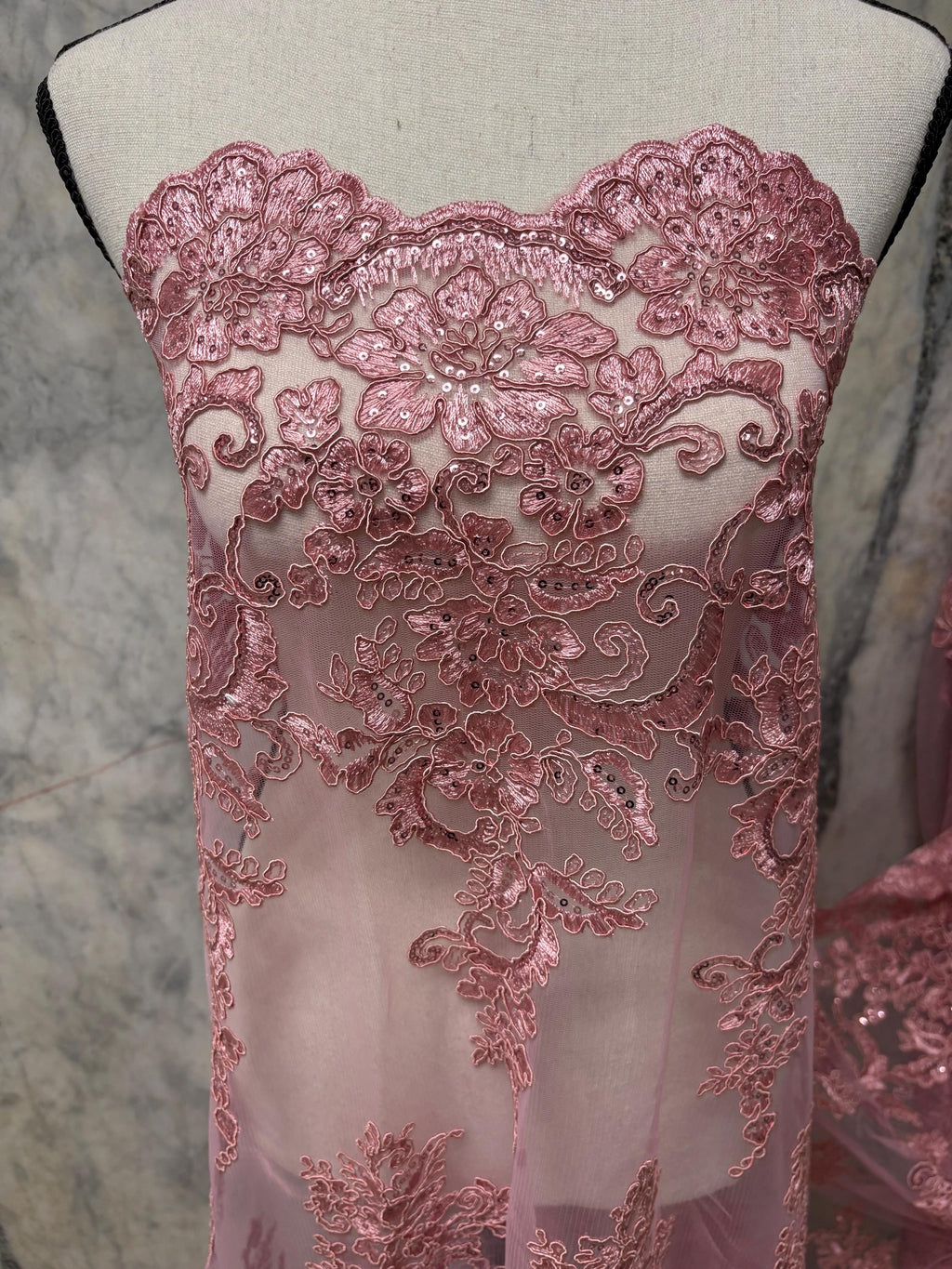 Lace fabric - Dusty Rose - 49/50" Width - Design US50