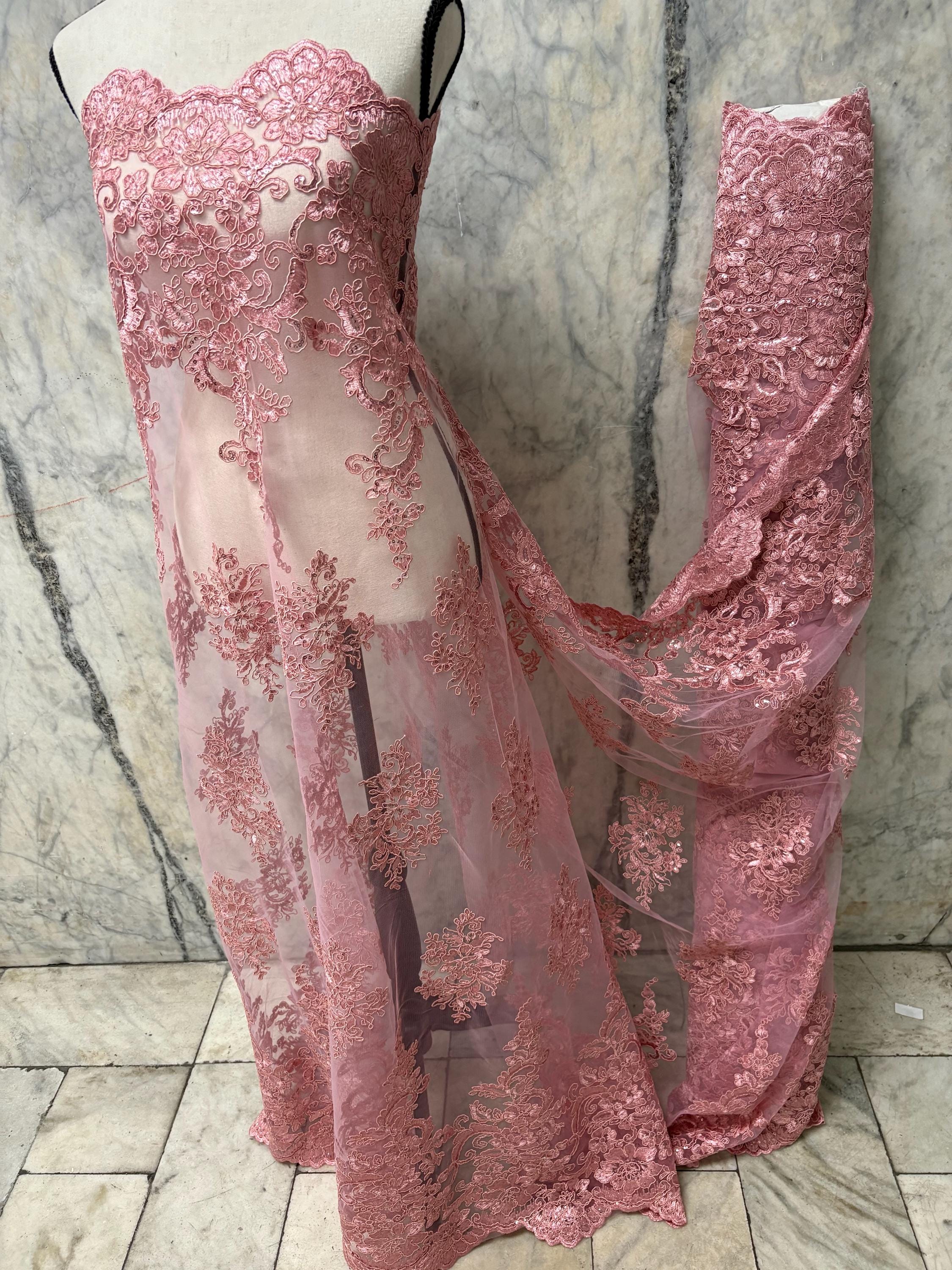 Lace fabric - Dusty Rose - 49/50" Width - Design US50