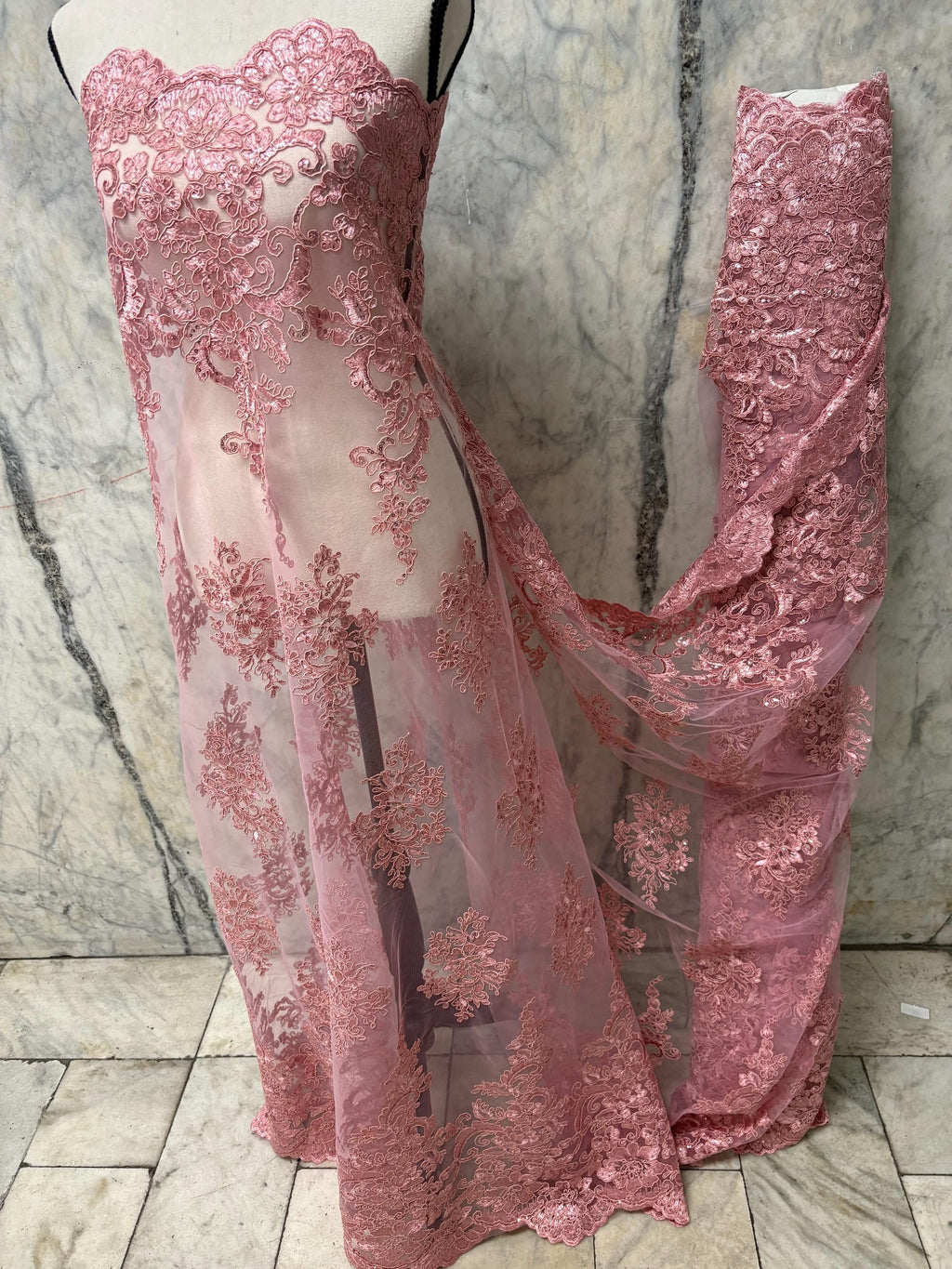 Lace fabric - Dusty Rose - 49/50" Width - Design US50