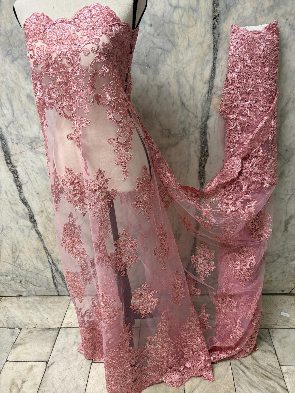 Lace fabric - Dusty Rose - 49/50" Width - Design US50