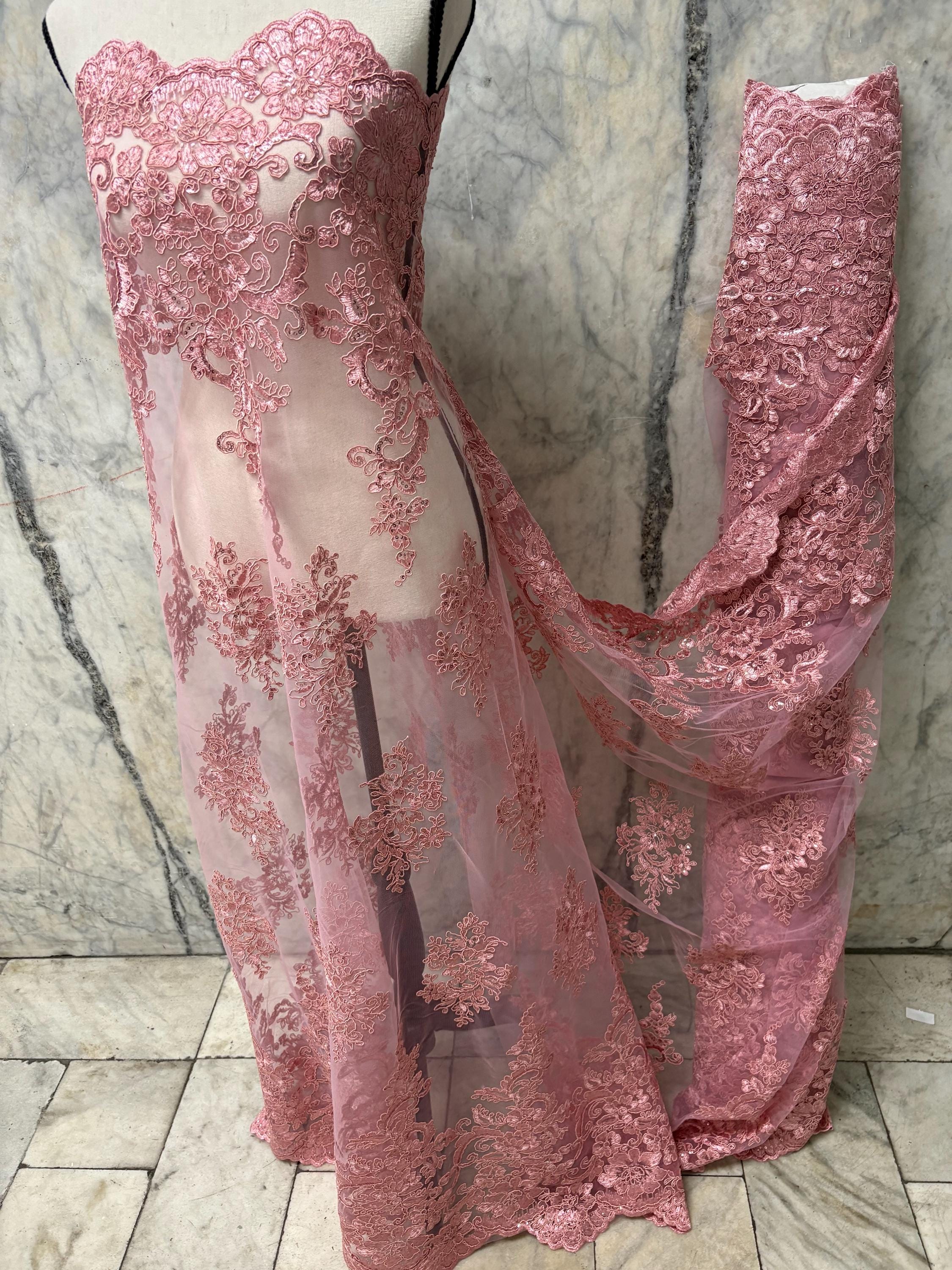 Lace fabric - Dusty Rose - 49/50" Width - Design US50