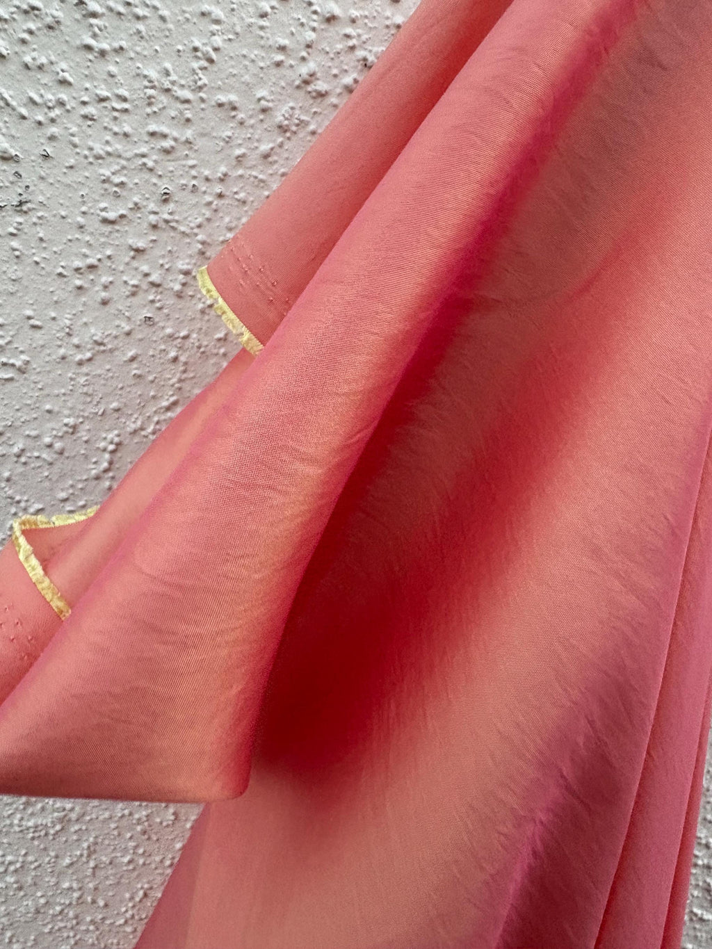 Taffeta Fabric - Coral Yellow - 59" Width - Known as iridescent taffeta