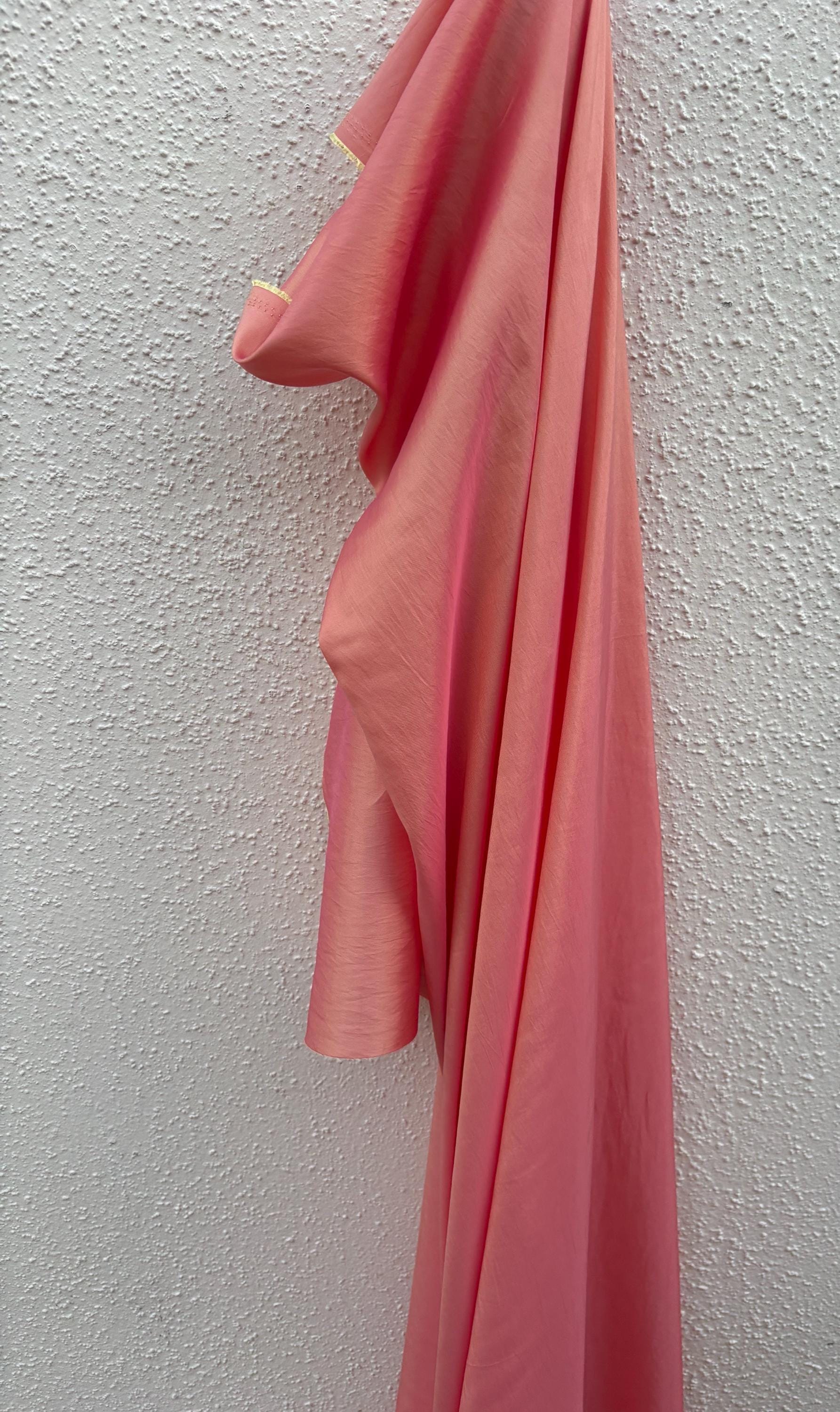 Taffeta Fabric - Coral Yellow - 59" Width - Known as iridescent taffeta