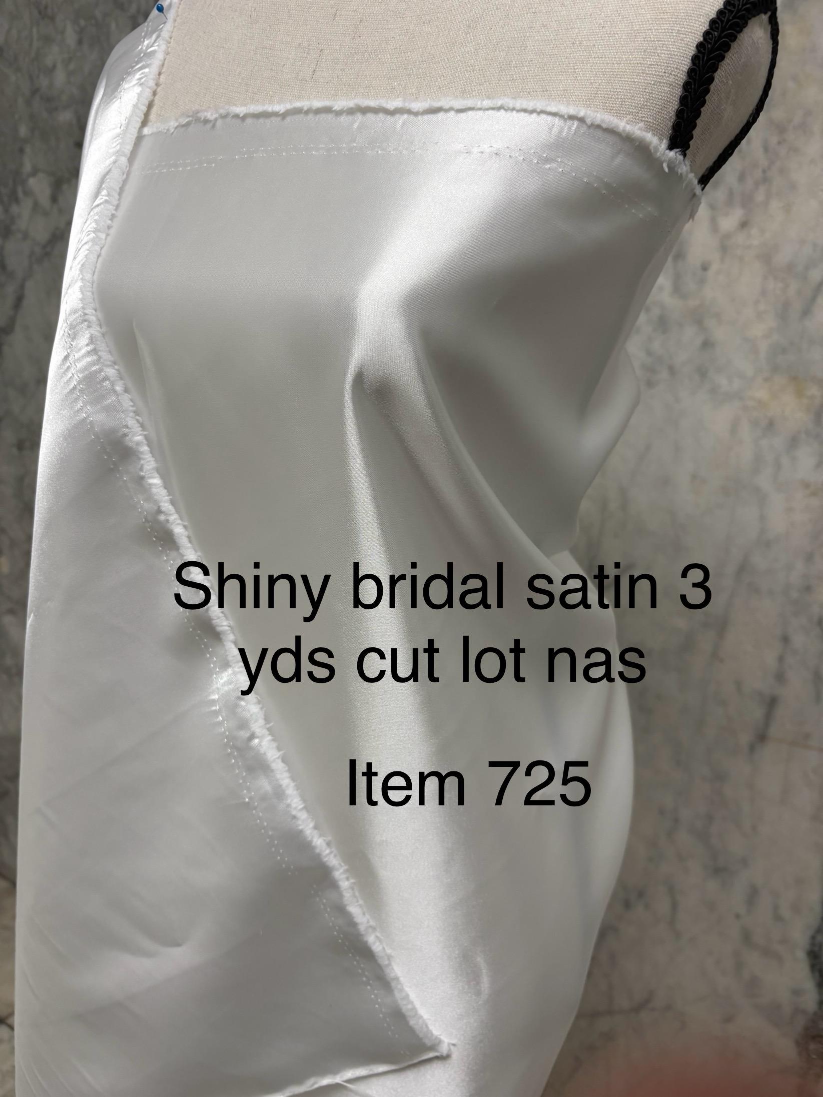3 Yards Bridal satin fabric - White - 58" Width - Ref. Nas725