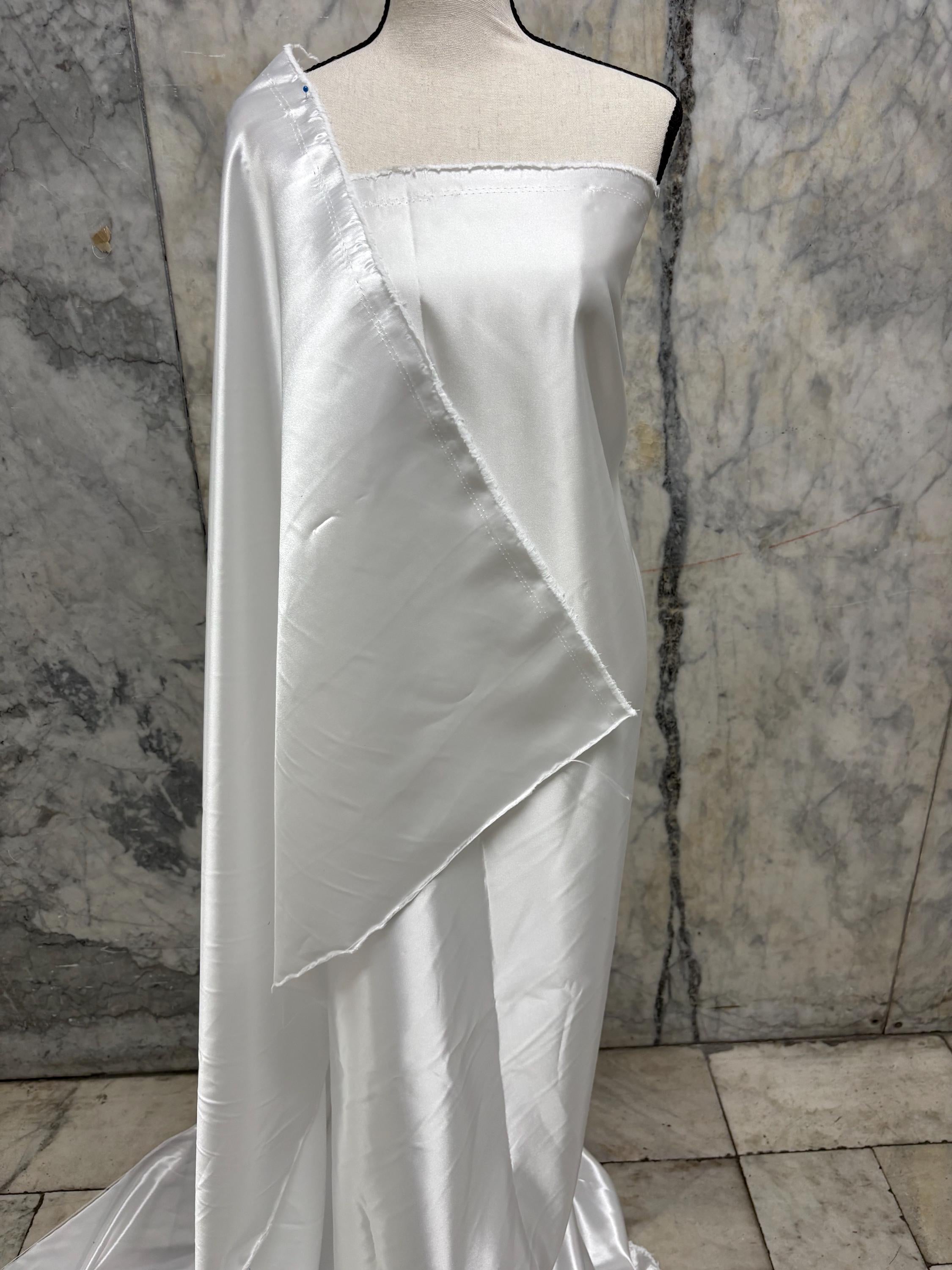 3 Yards Bridal satin fabric - White - 58" Width - Ref. Nas725