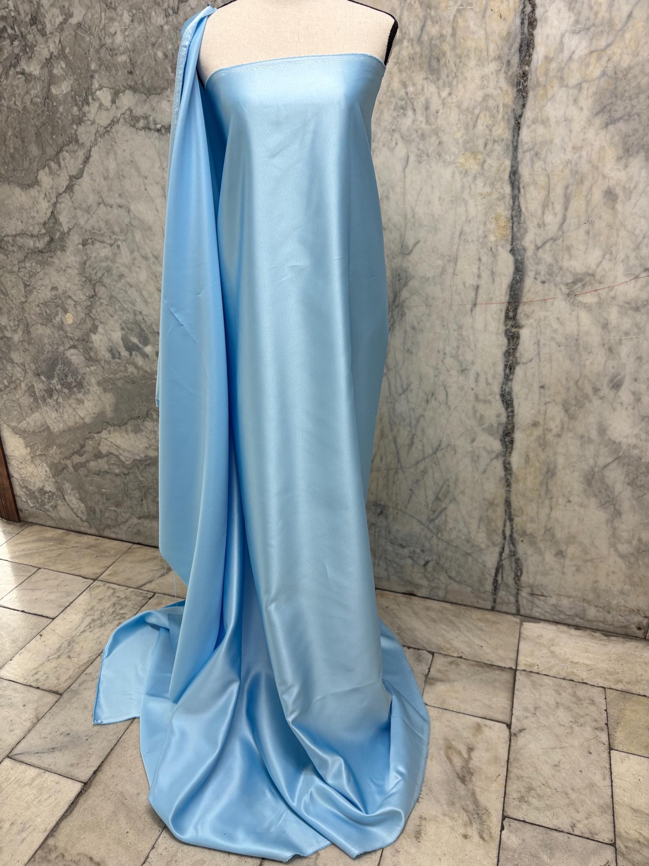 3 Yards Bridal satin fabric - Blue - 58" Width - Ref. Nas
