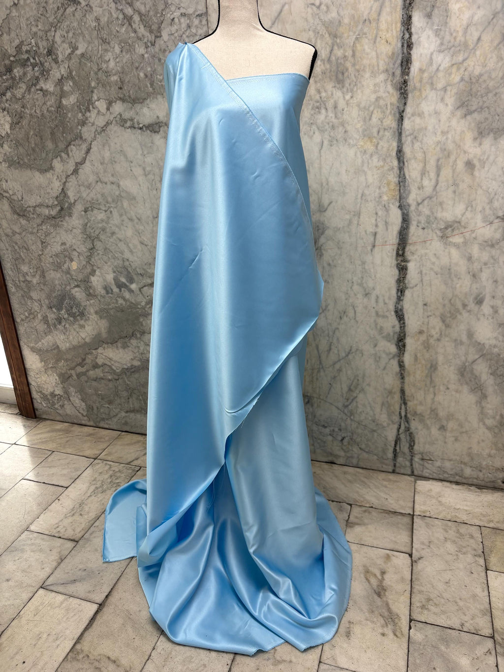 3 Yards Bridal satin fabric - Blue - 58" Width - Ref. Nas