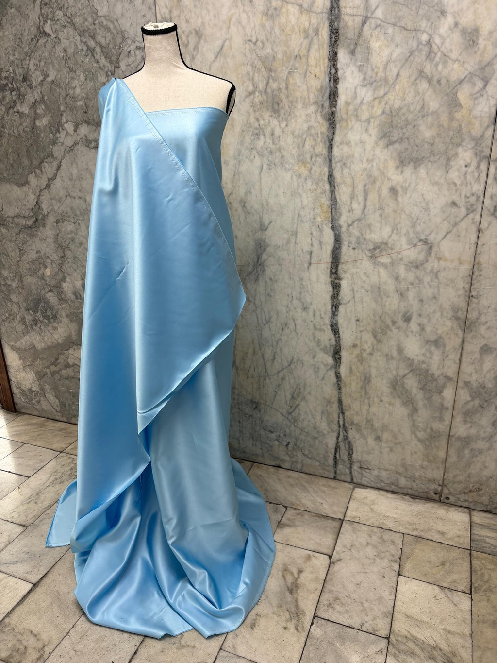 3 Yards Bridal satin fabric - Blue - 58" Width - Ref. Nas