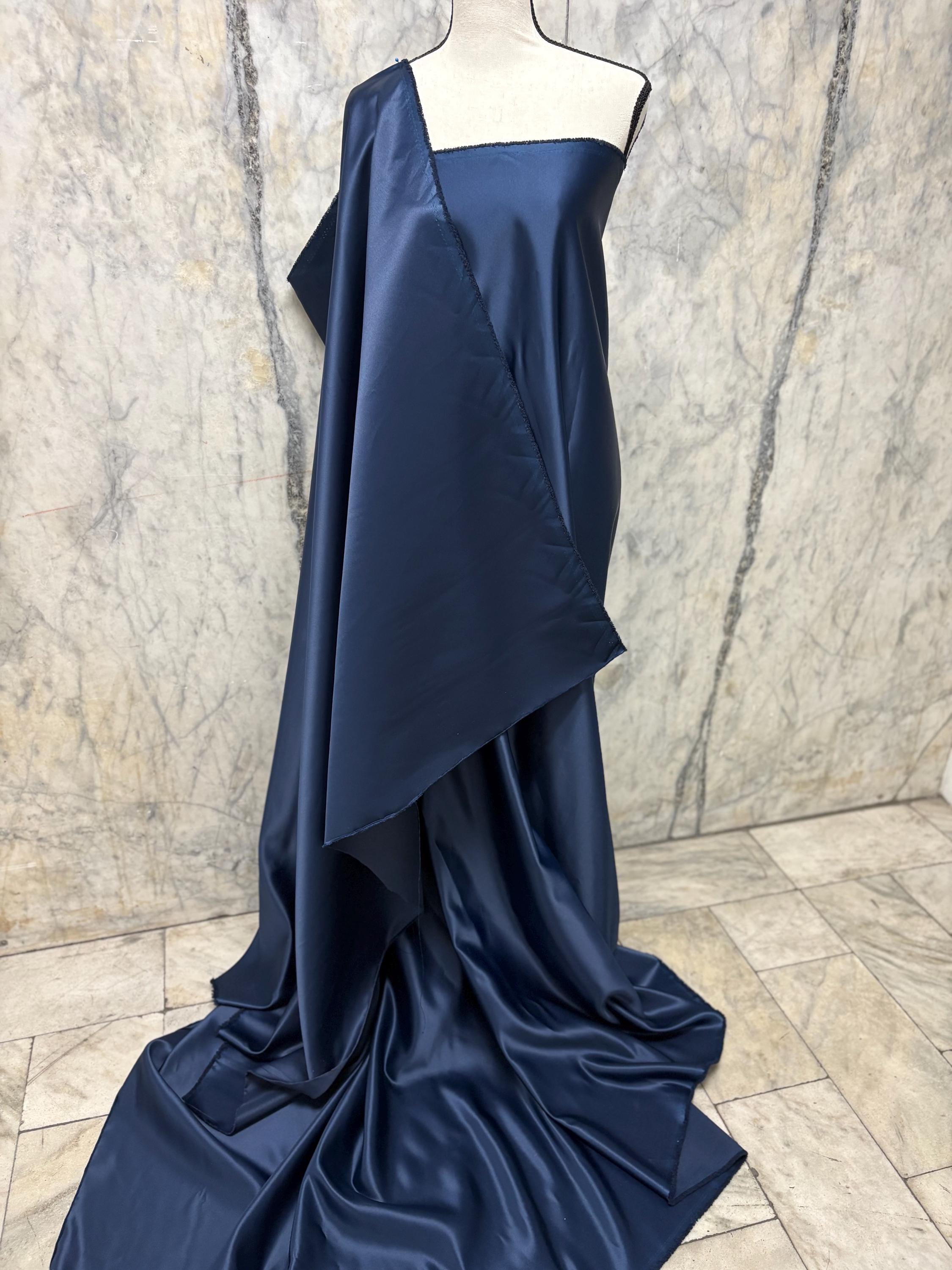Bridal satin fabric - Navy - 58" Width - Ref. 595Nas