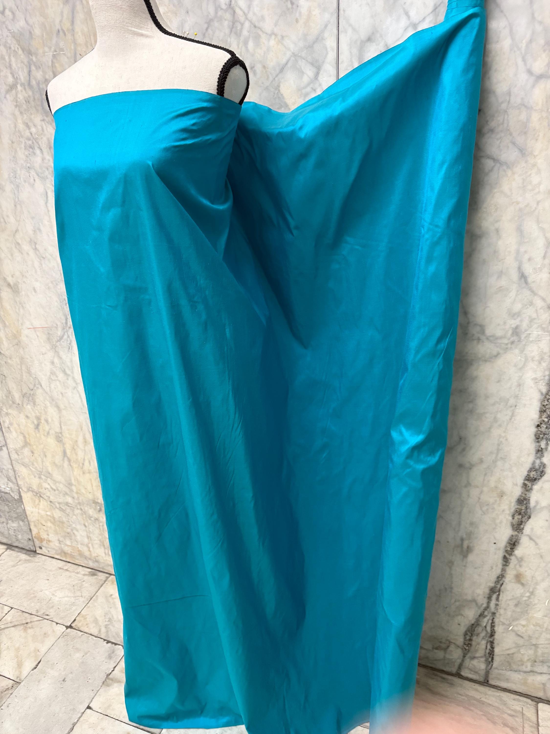 100% silk Taffeta fabric - Turquoise 2294 - 54" width