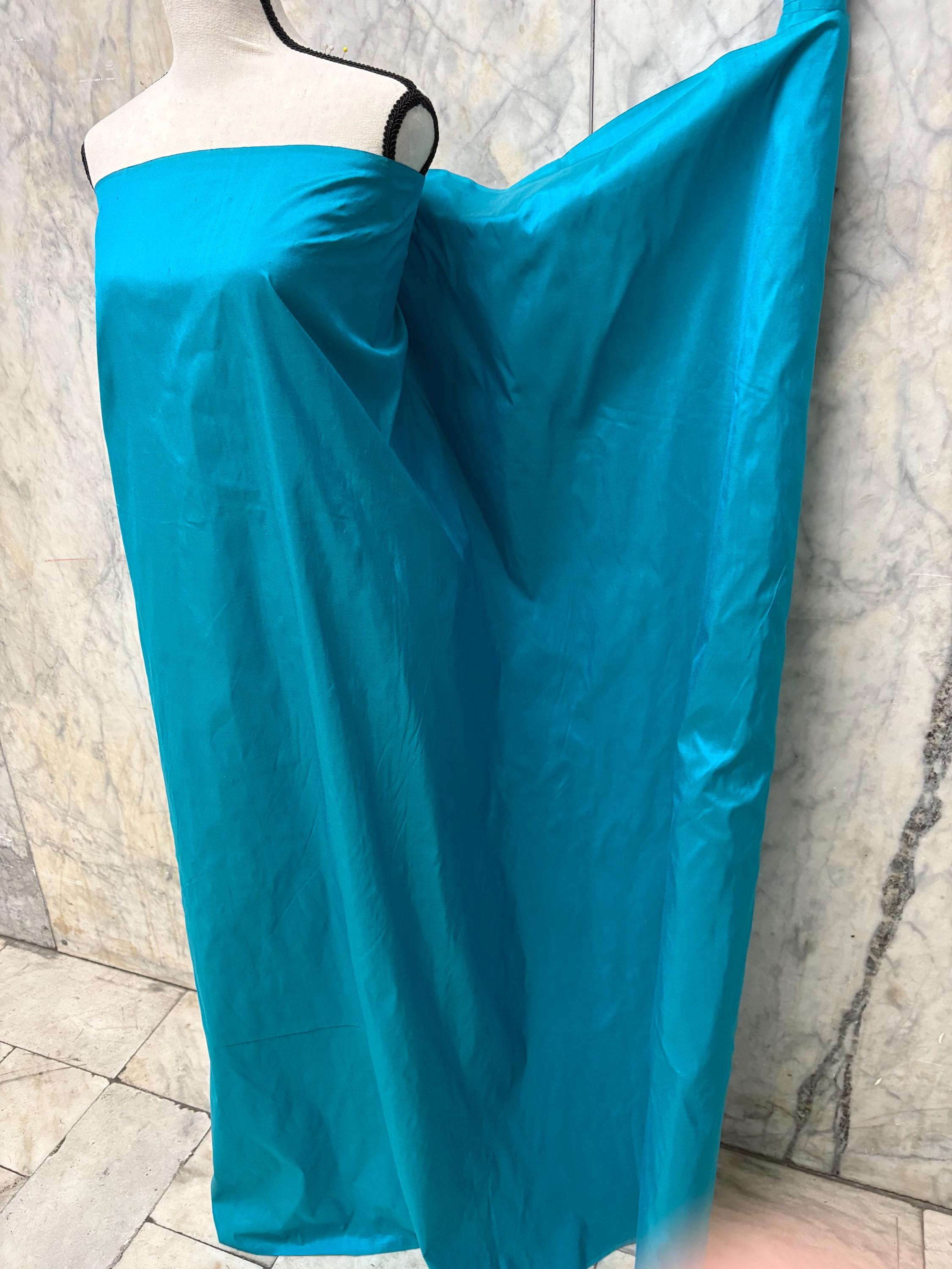 100% silk Taffeta fabric - Turquoise 2294 - 54" width