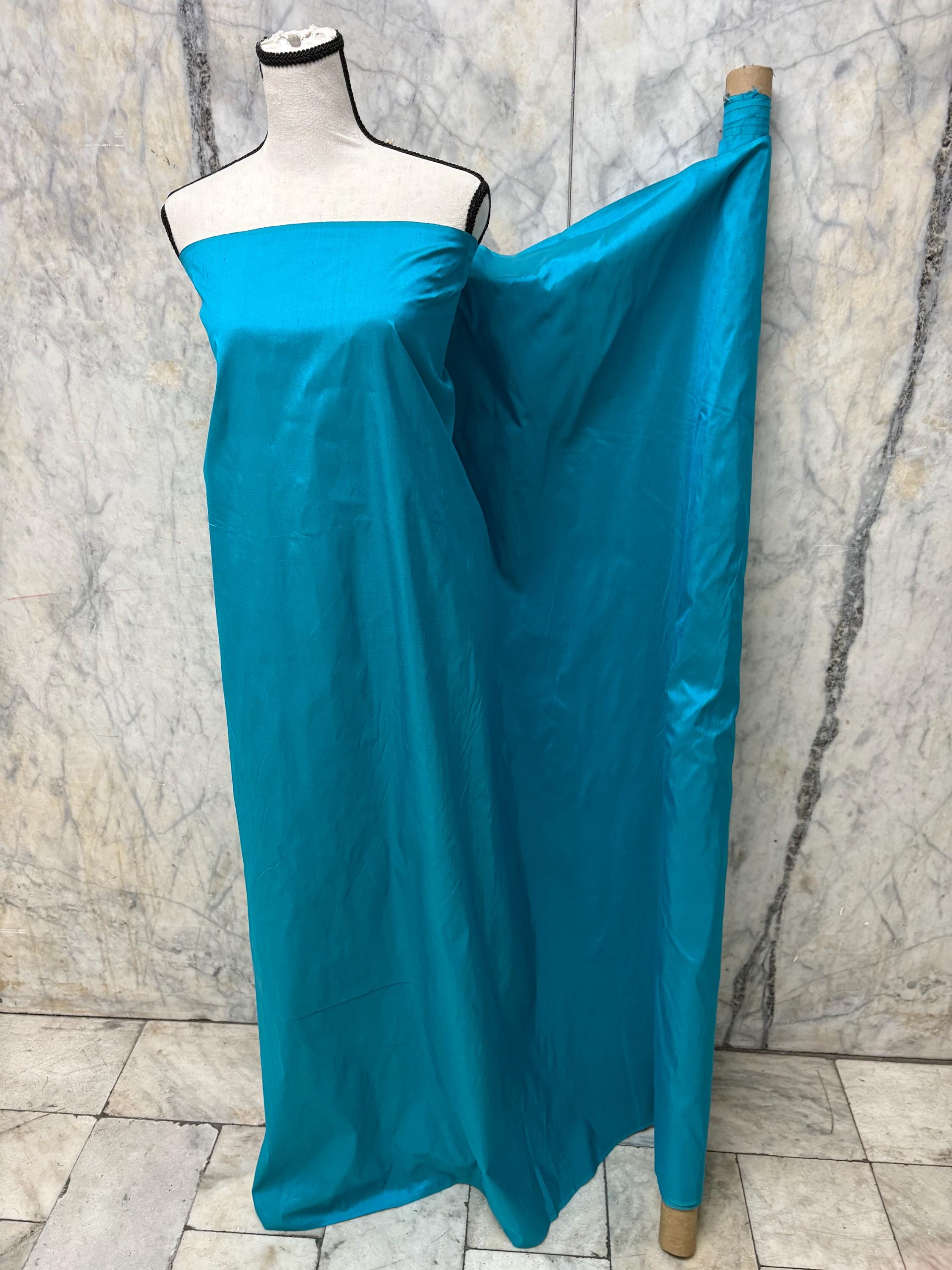 100% silk Taffeta fabric - Turquoise 2294 - 54" width
