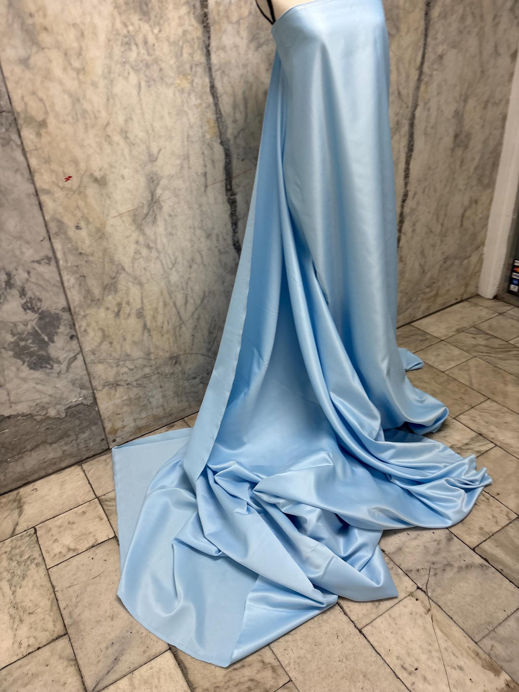 2.5 yards Dull Bridal satin fabric - Blue - 58" Width - Ref. 999Nas