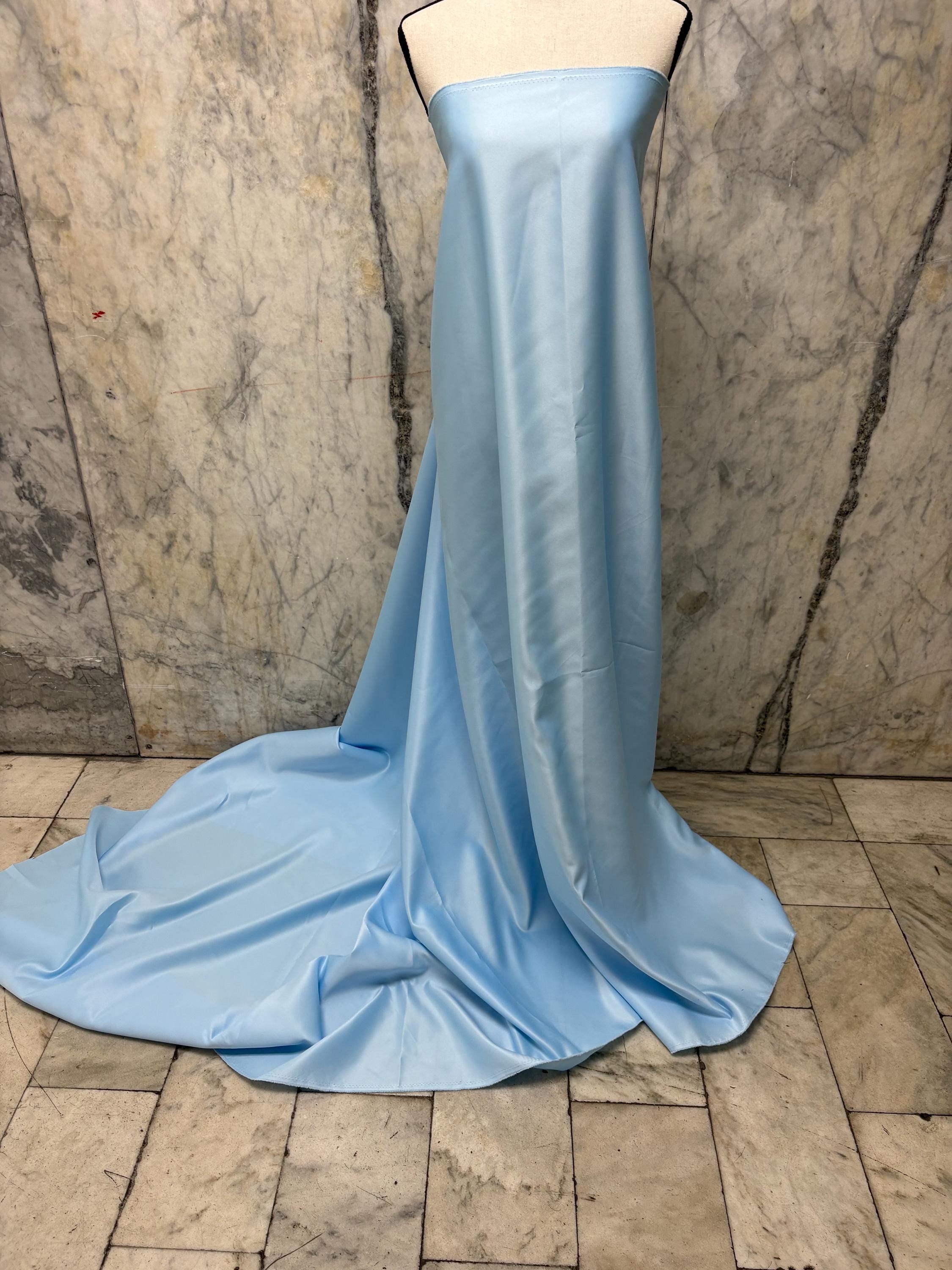 2.5 yards Dull Bridal satin fabric - Blue - 58" Width - Ref. 999Nas
