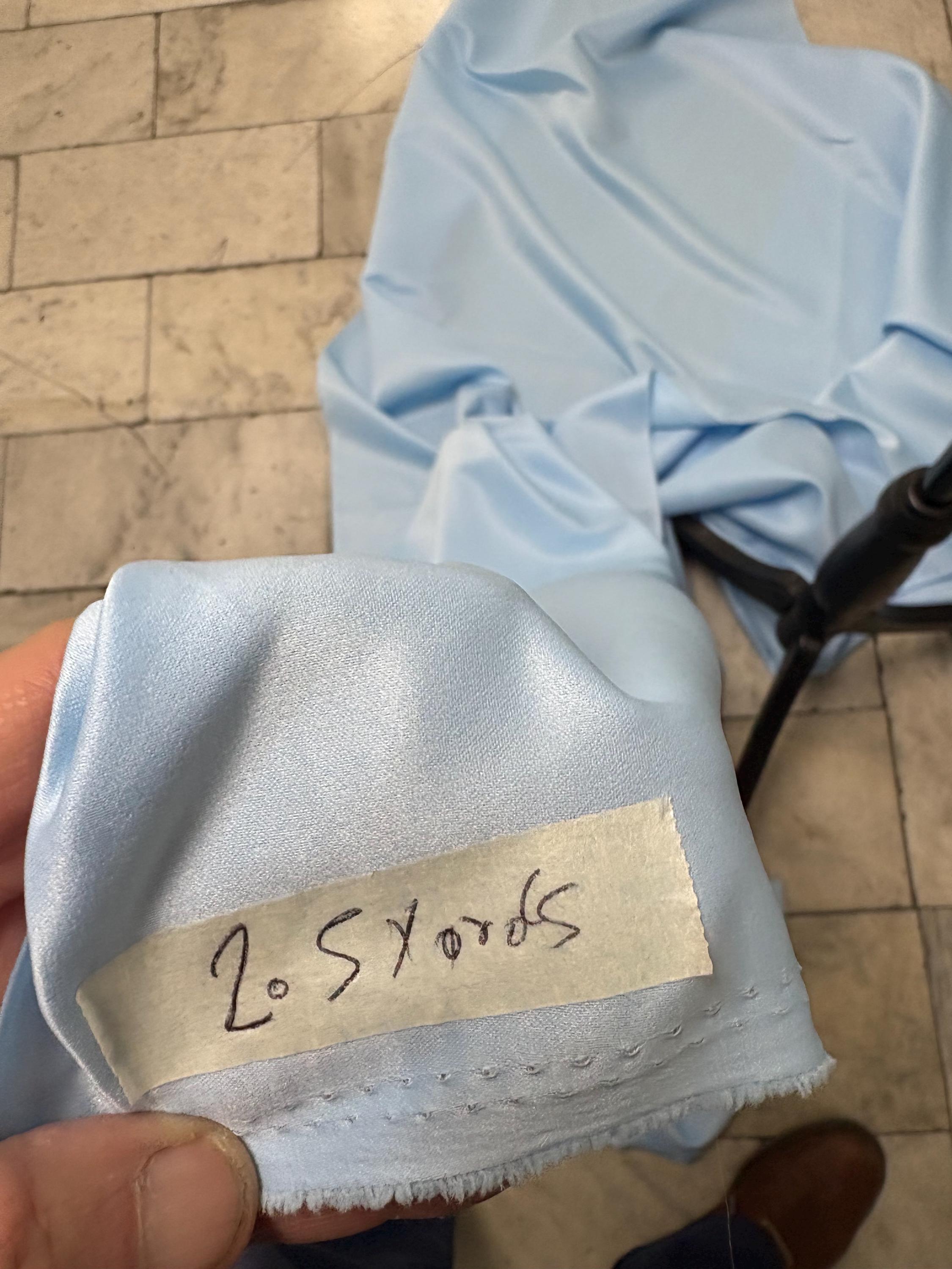 2.5 yards Dull Bridal satin fabric - Blue - 58" Width - Ref. 999Nas