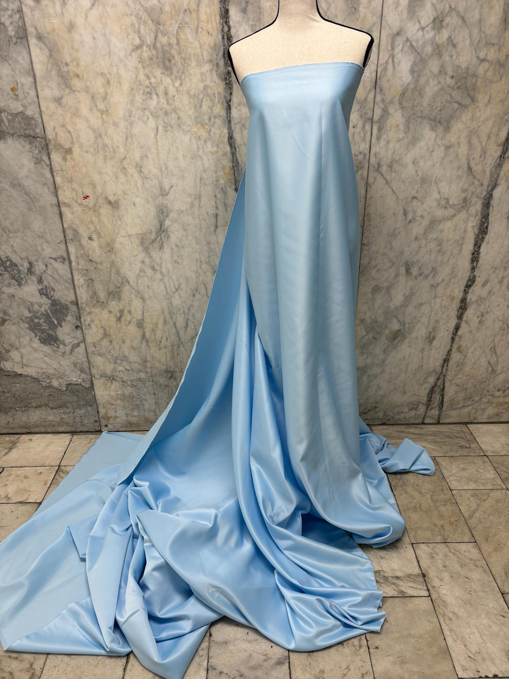 Dull Bridal satin fabric - Blue - 58" Width - Ref. 866Nas