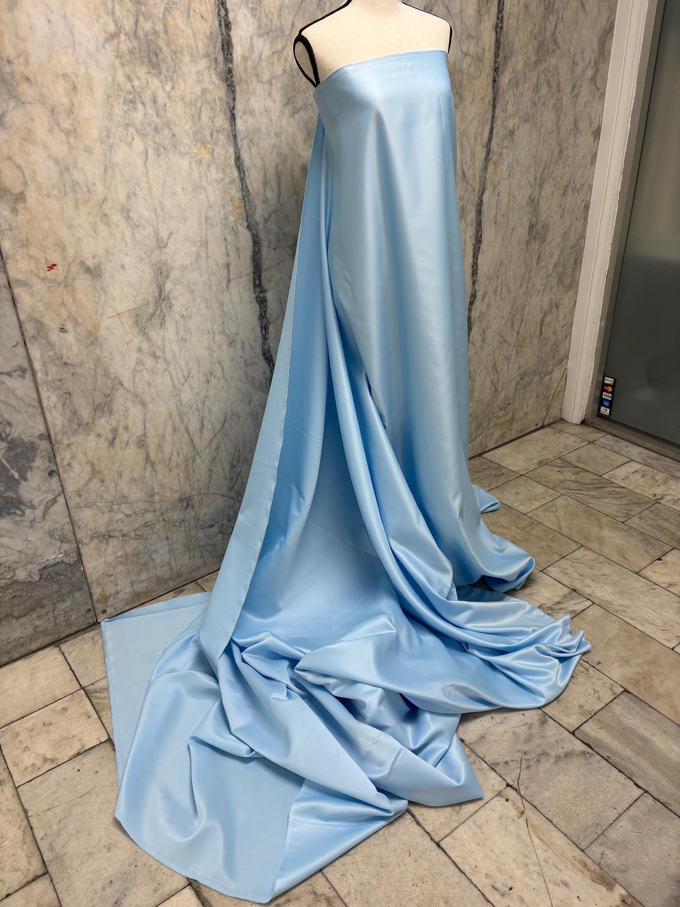 Dull Bridal satin fabric - Blue - 58" Width - Ref. 866Nas