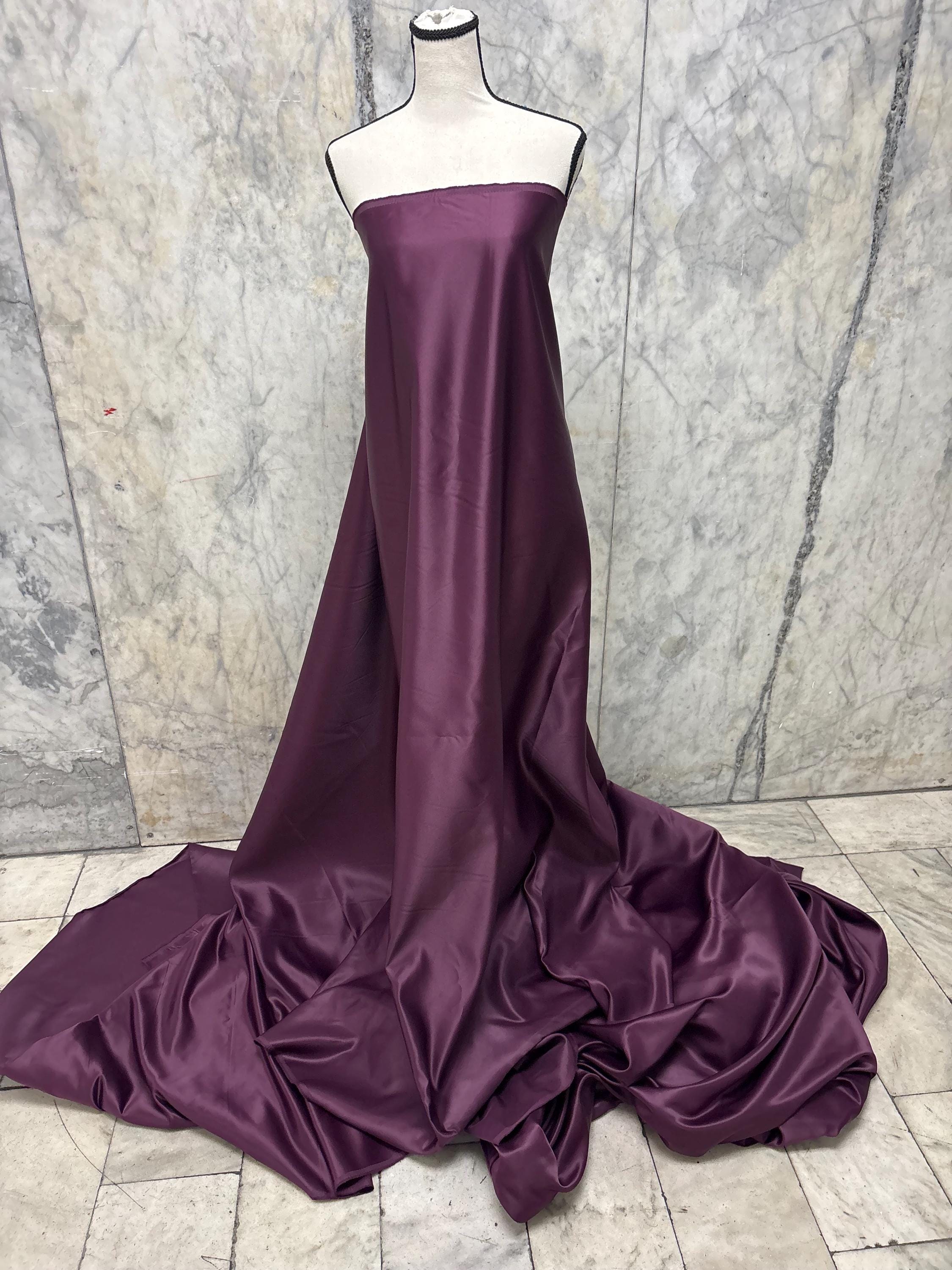 Dull Bridal satin fabric - Plum - 58" Width - Ref. 696Nas