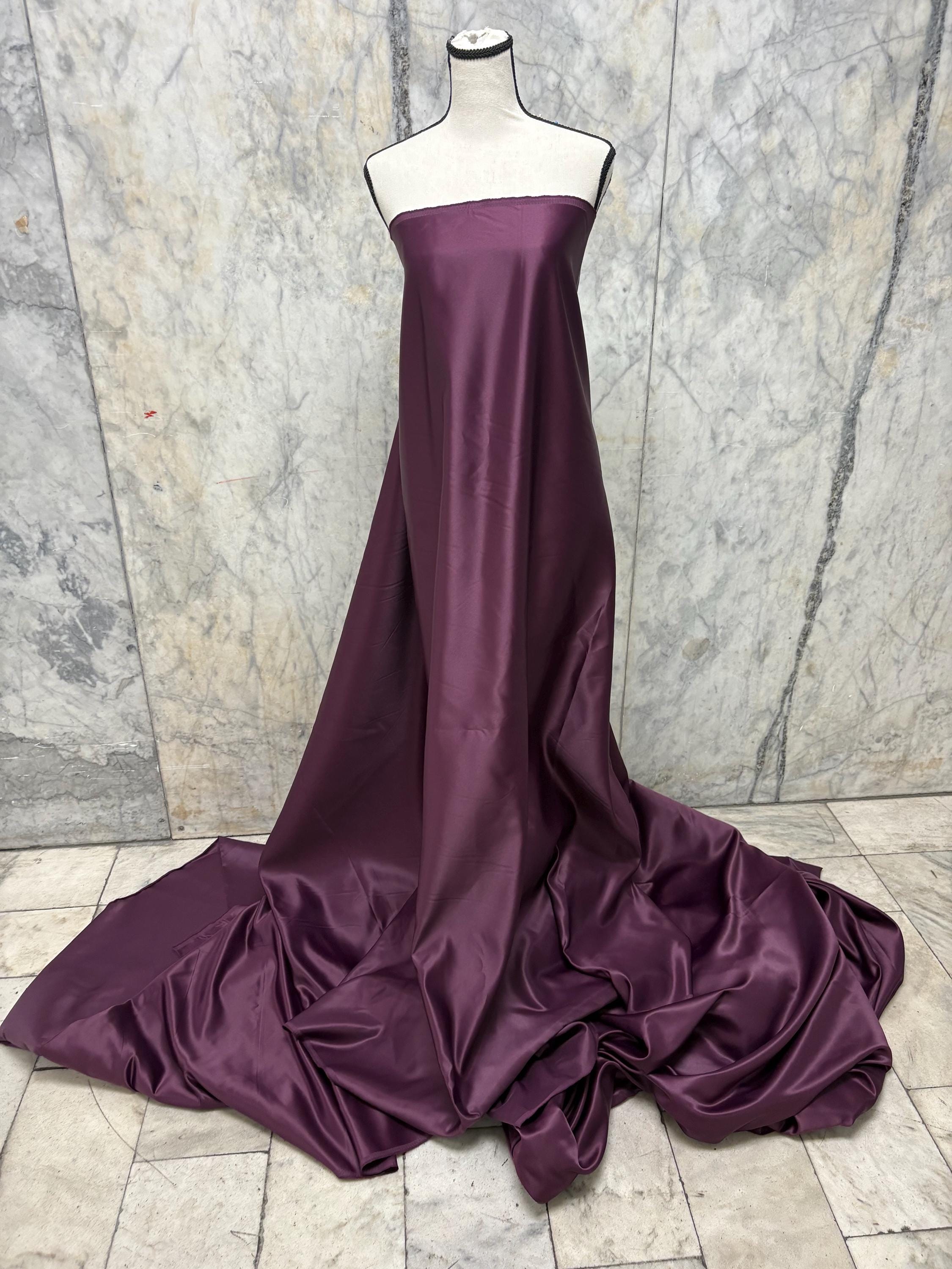 Dull Bridal satin fabric - Plum - 58" Width - Ref. 696Nas
