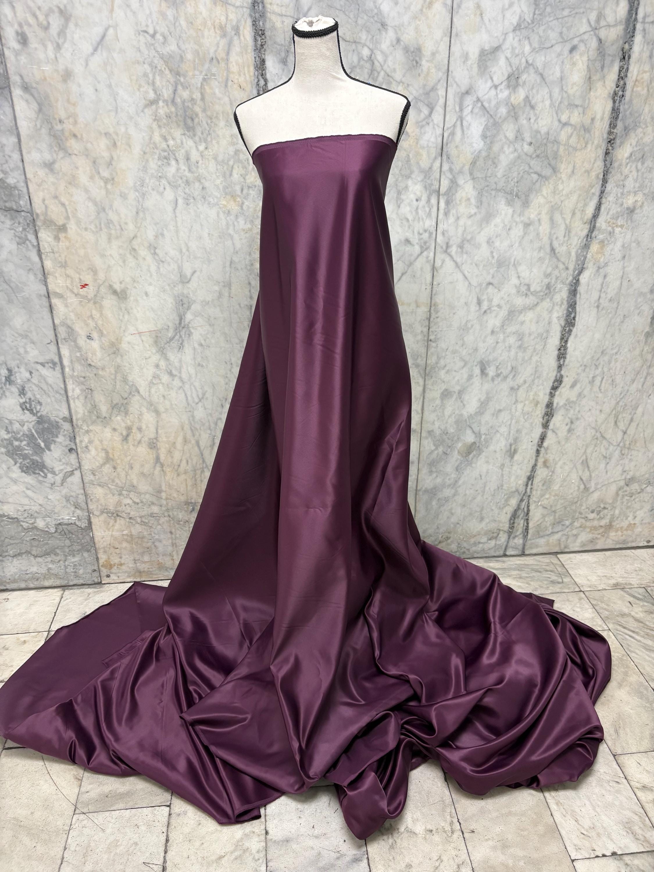 Dull Bridal satin fabric - Plum - 58" Width - Ref. 696Nas