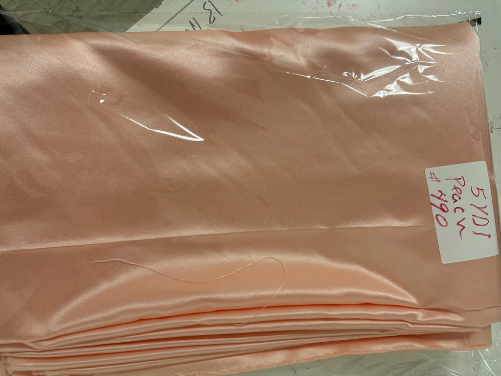 Dull Bridal satin fabric - Peach - 58" Width - Ref. 490Nas