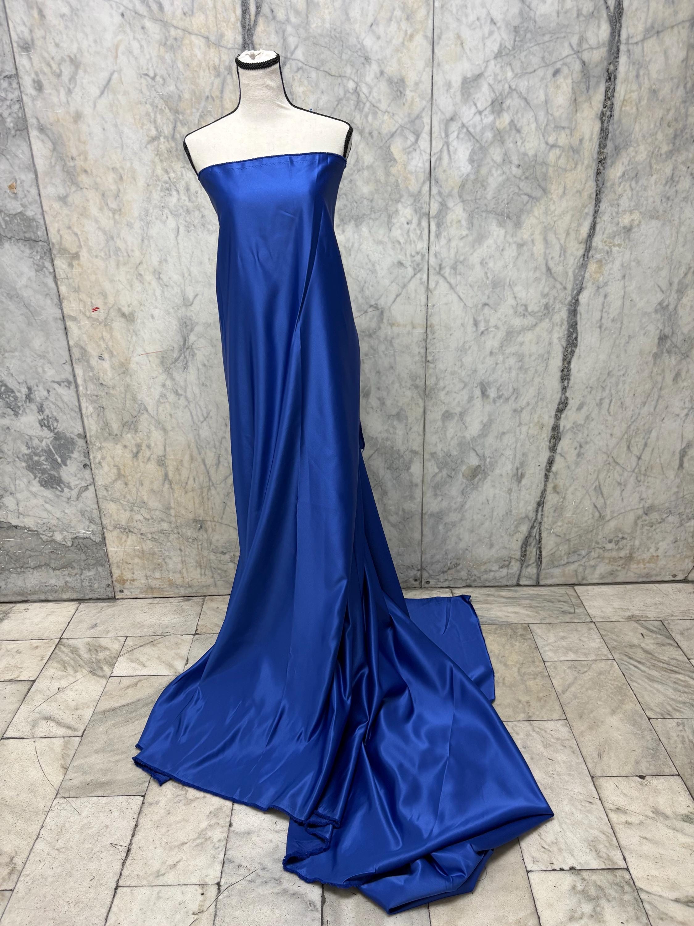 3.5 Yards Dull Bridal satin fabric - Royal Blue - 58" Width - Ref. 255Nas
