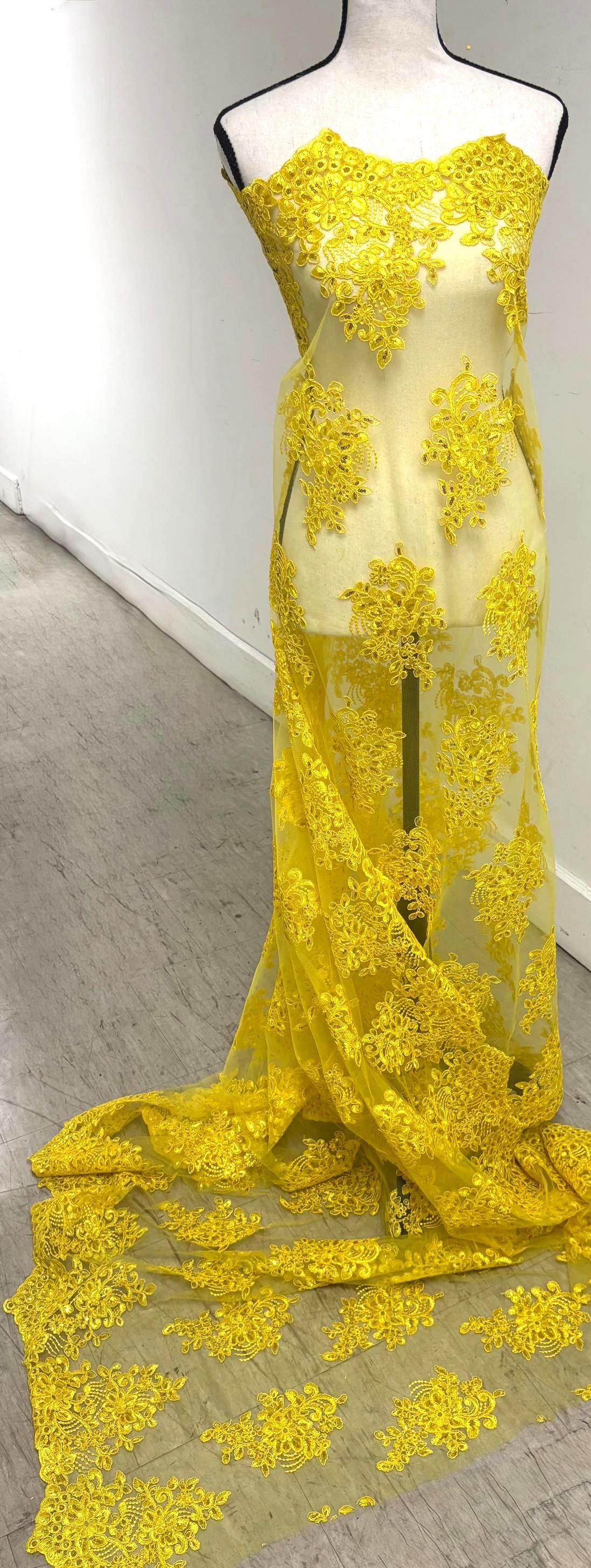 Lace Fabric - Yellow - 49" Width - Ref.1098NAS