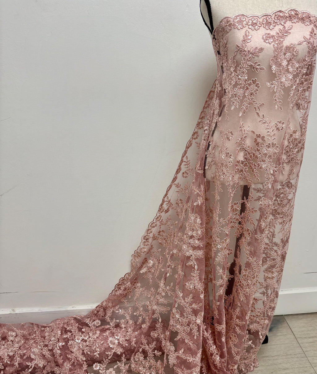 Lace fabric - Mauve - 49" Width - Design: Bloom 6