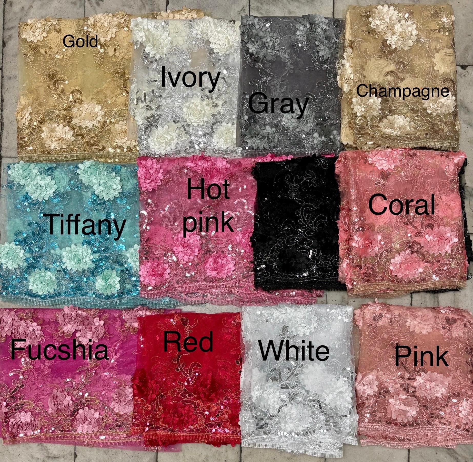 3D Lace Fabric - multi colors - 50" Width - Design 91313