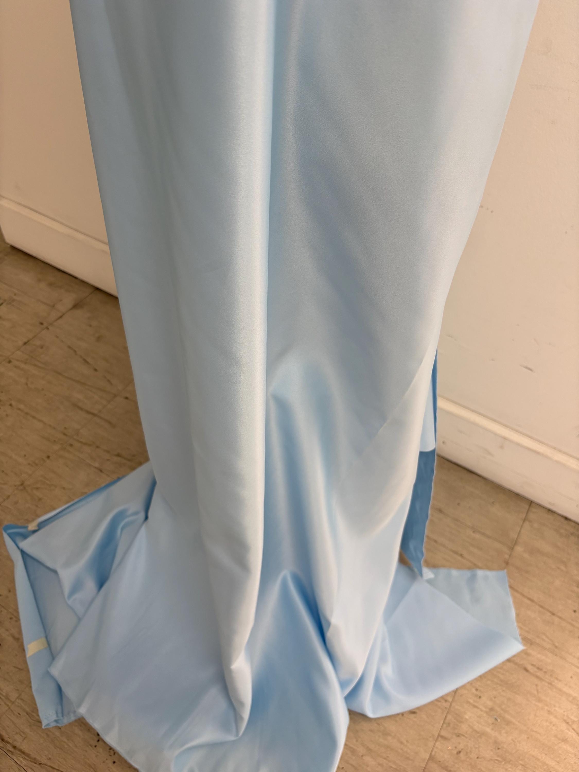3.75 Yards Dull Bridal satin fabric - Blue - 58" Width - Ref. Nas3