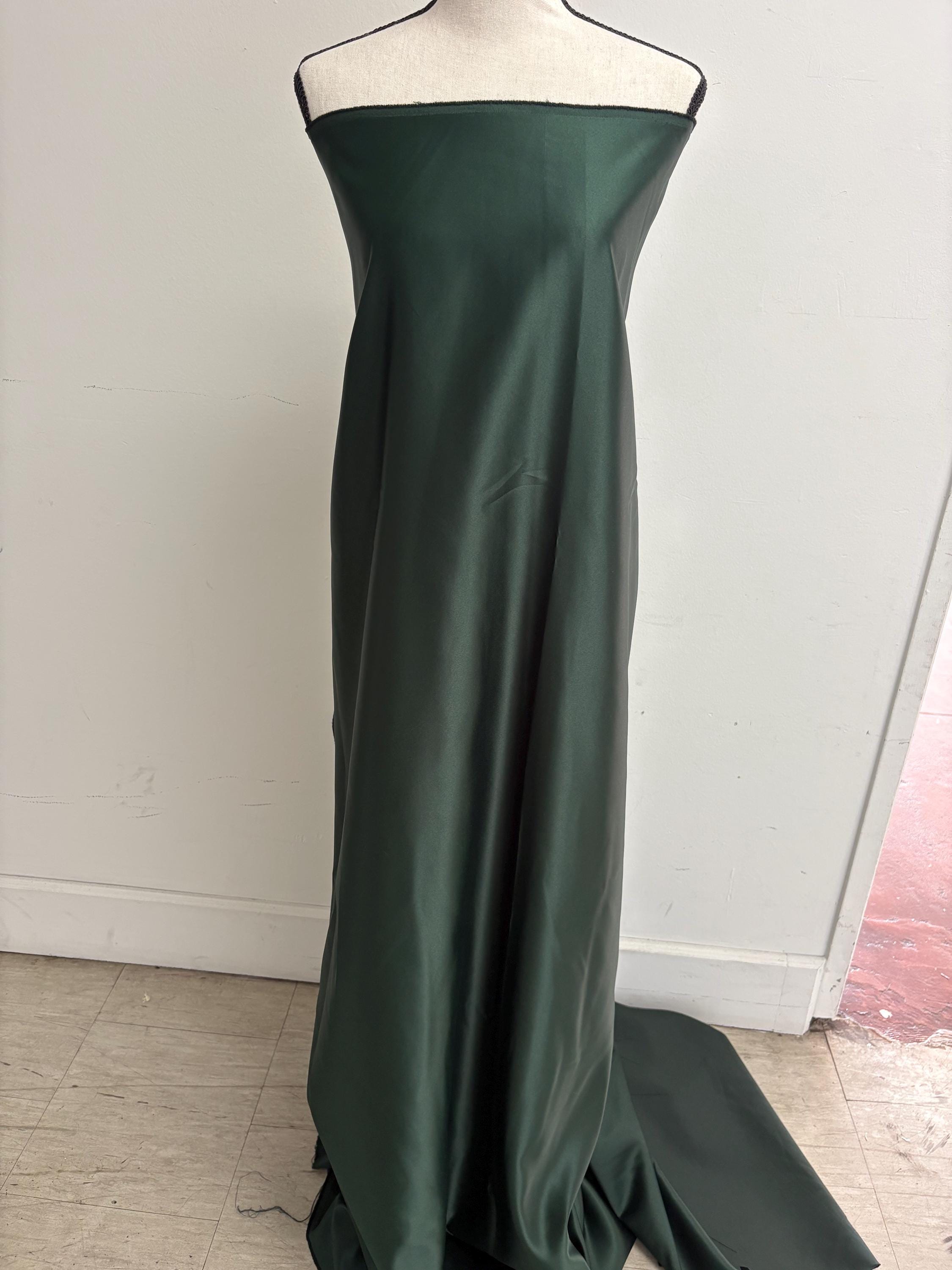 2.5 Yards Dull Bridal satin fabric - Hunter Green - 58" Width