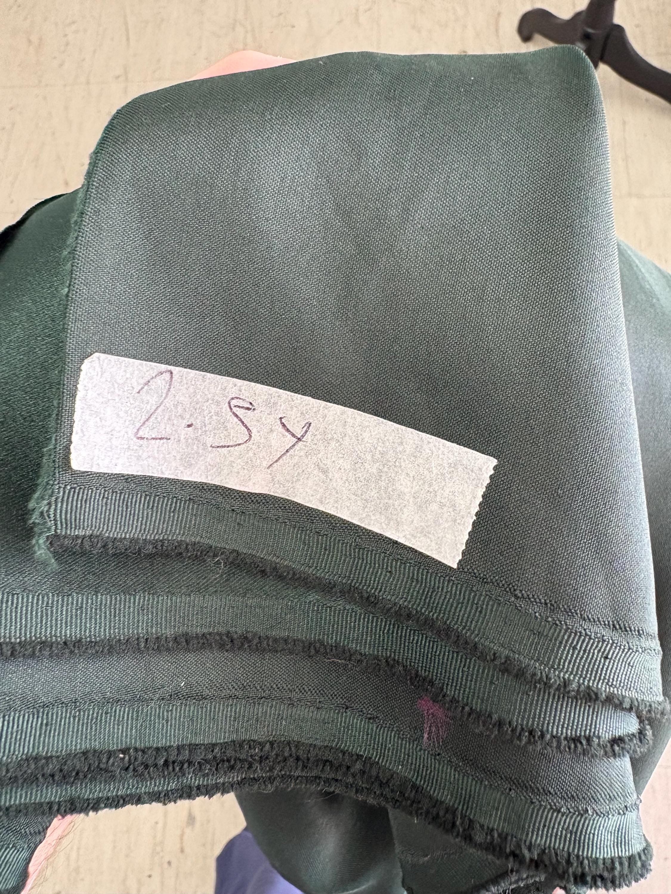 2.5 Yards Dull Bridal satin fabric - Hunter Green - 58" Width