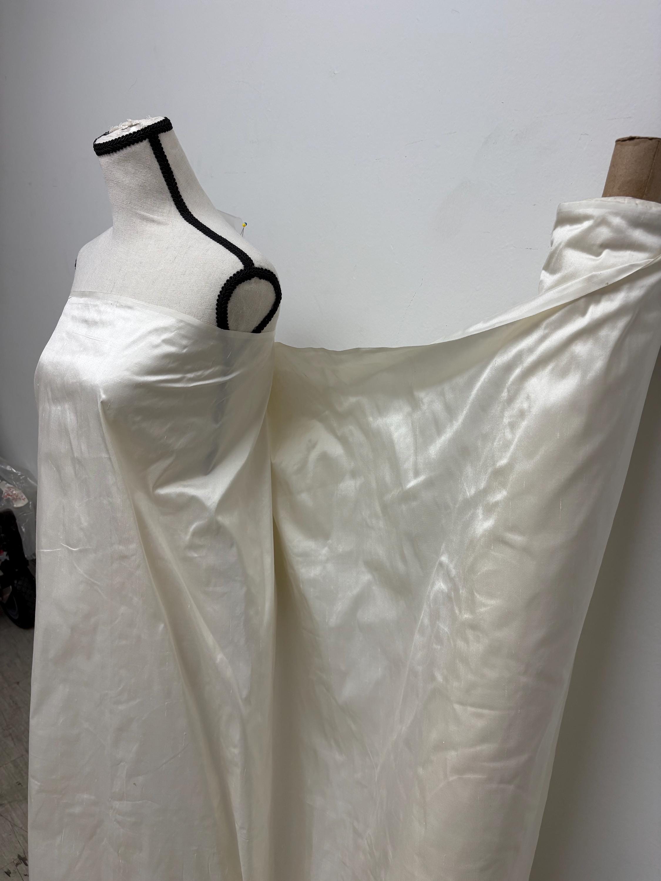 100% silk Dupioni fabric - Ivory - 54" width - Ref. 2273(2)