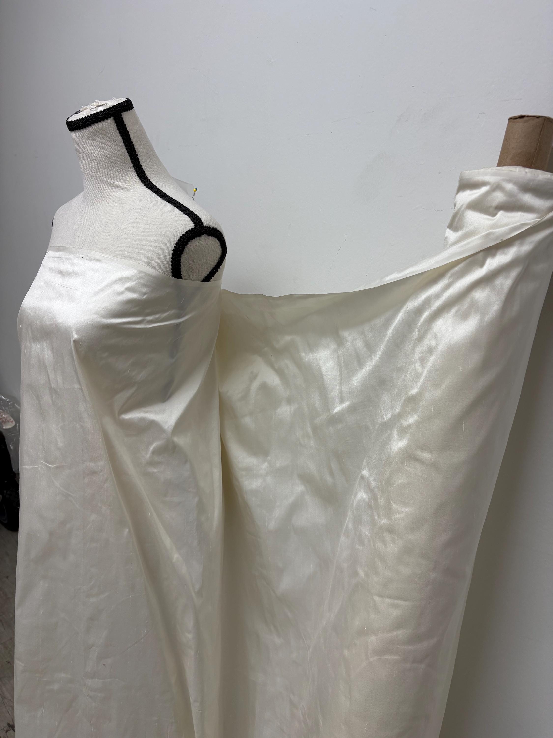 100% silk Dupioni fabric - Ivory - 54" width - Ref. 2273(2)