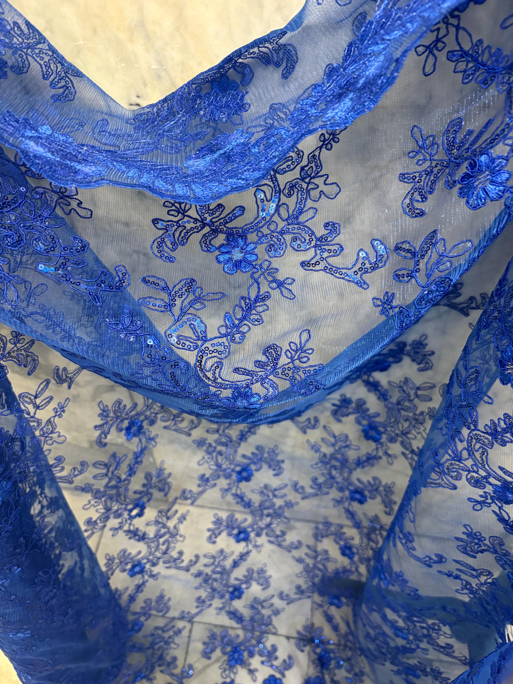 Lace Design 700 - Royal Blue - 49" Width