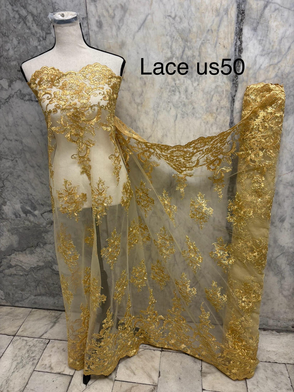 Lace fabric - Gold - 49" Width - Design US50